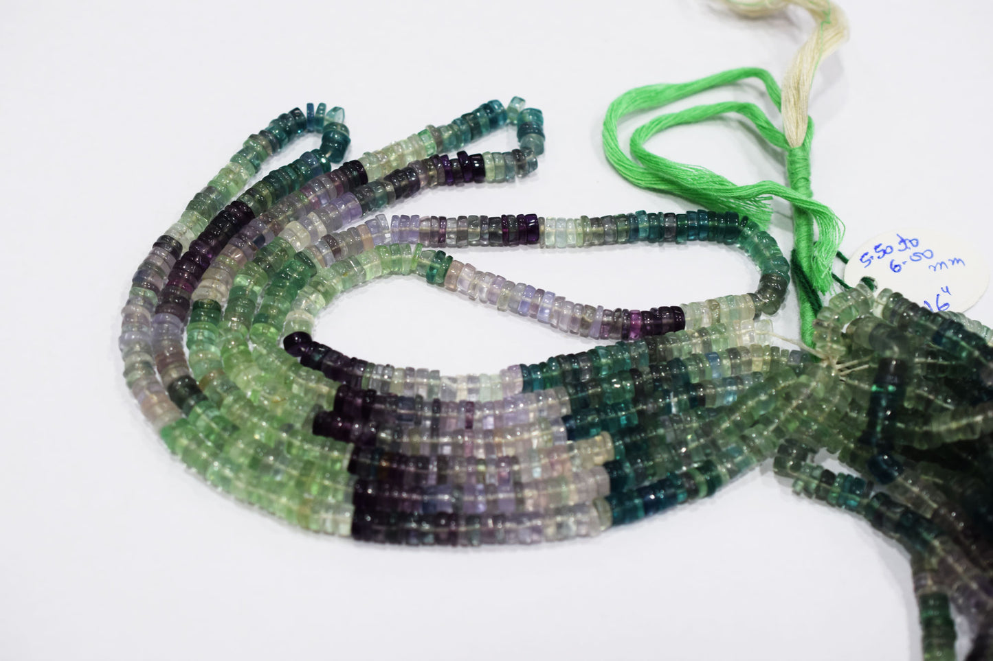 Multi Fluorite Tyre Shape Smooth Beads , Sold By Strand , 5.50 - 6.00 mm , 16",  17540