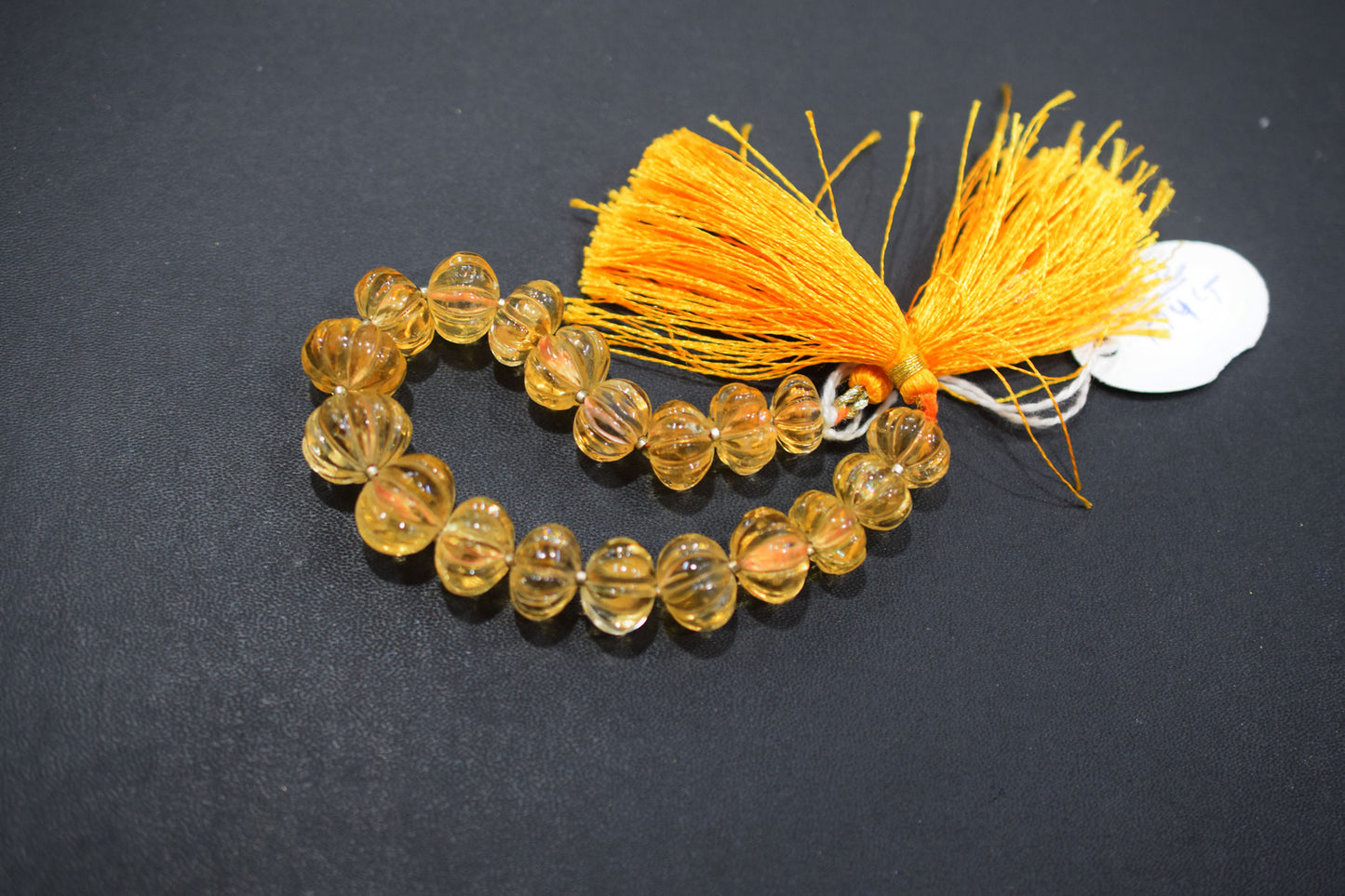 Natural Citrine Carved Melon Shape Beads , Sold By Strand , 11 to 14.50 mm , 7 Inches ,  17544