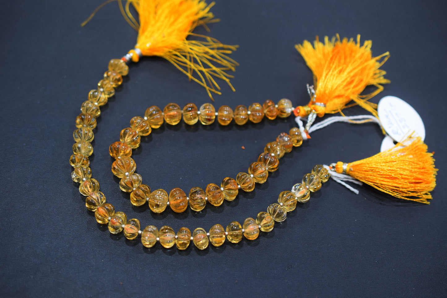 Natural Citrine Carved Melon Shape Beads , Sold By Strand , 9 to 10 mm , 8 Inches ,  17548