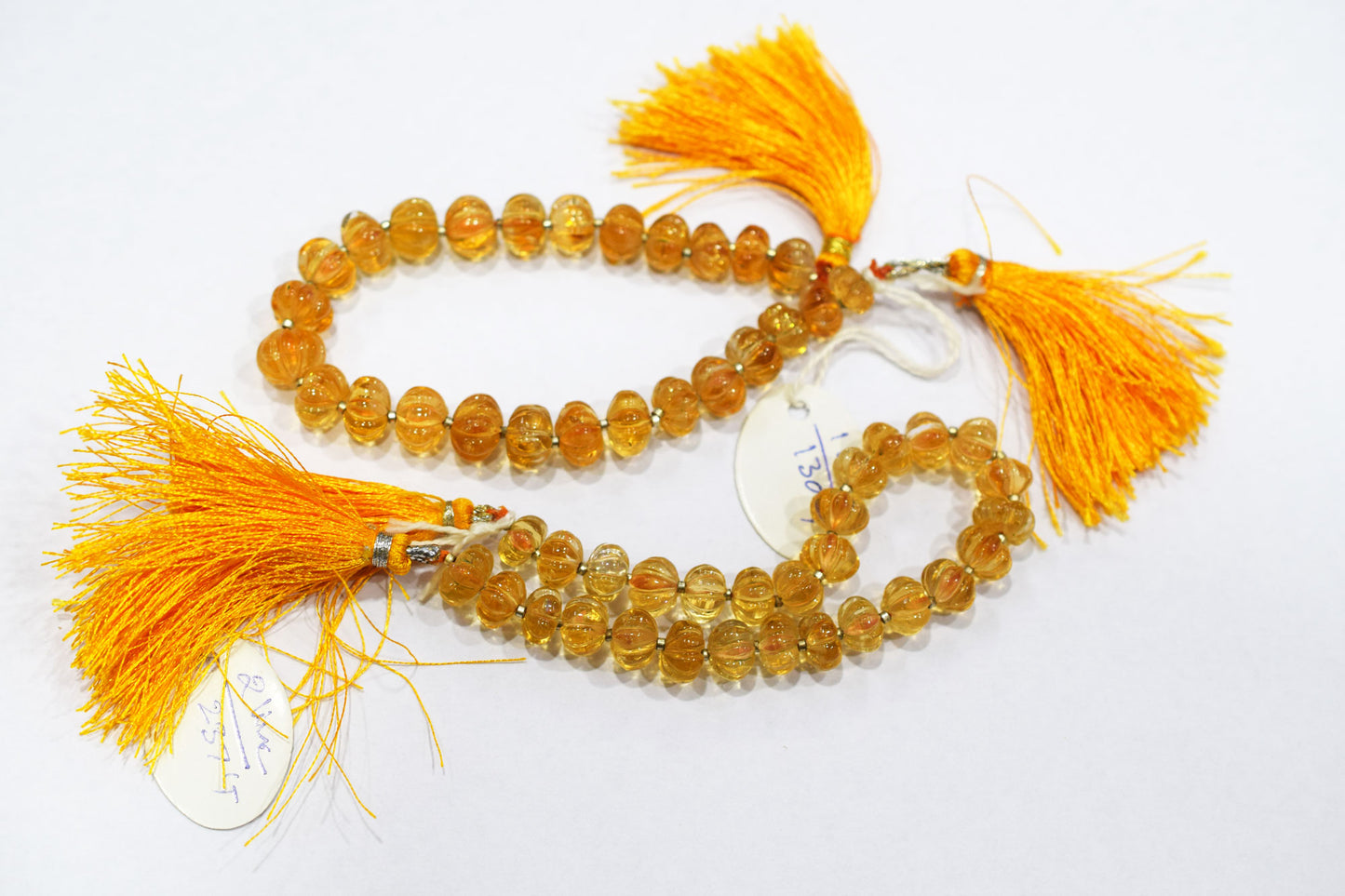 Natural Citrine Carved Melon Shape Beads , Sold By Strand , 9 to 10 mm , 8 Inches ,  17548
