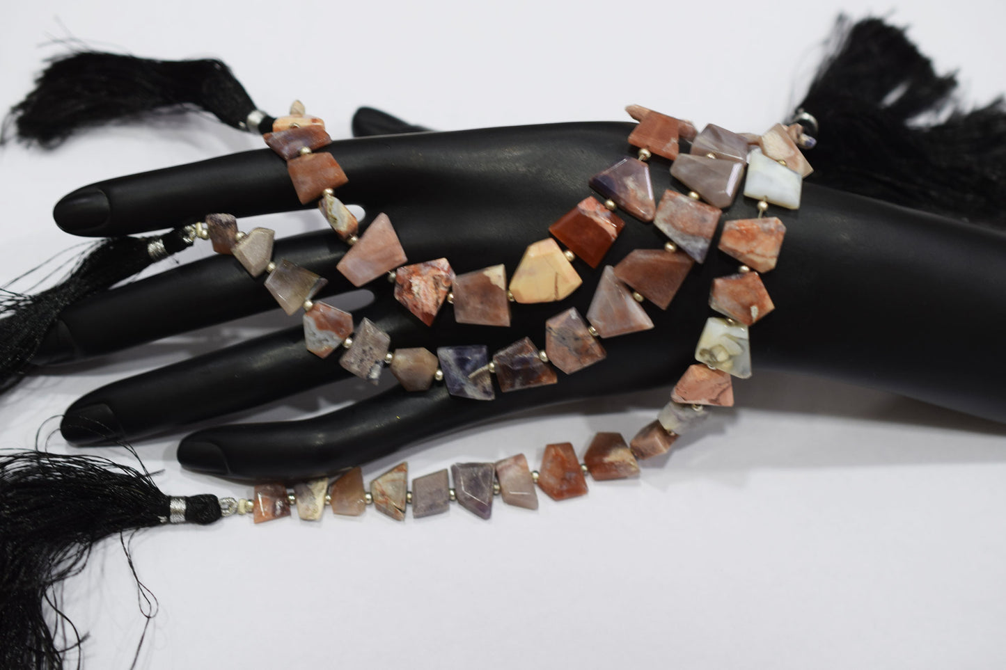 Mexican Opal Geometrical Cut Flat Nuggets Beads , Sold By Strand , 6x9 - 10x12 mm , 7", 17556