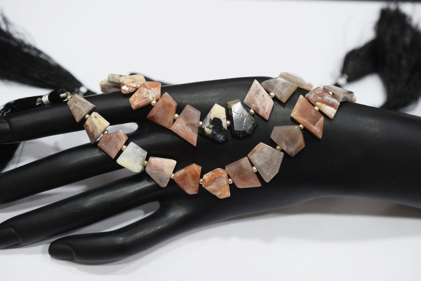 Mexican Opal Geometrical Cut Flat Nuggets Beads , Sold By Strand , 7x8 - 11x13 mm , 7", 17557