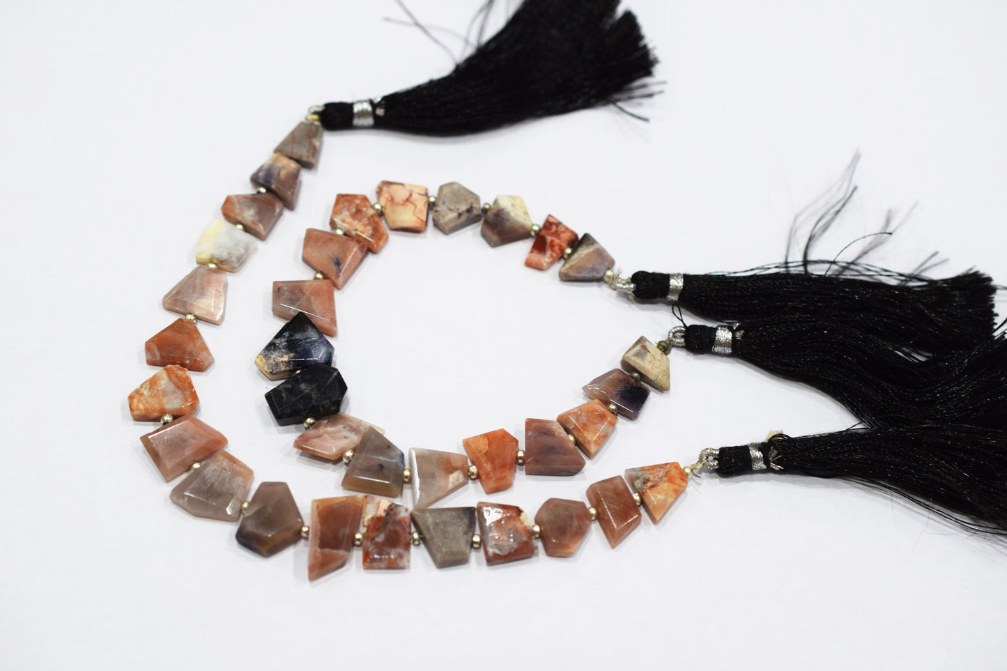 Mexican Opal Geometrical Cut Flat Nuggets Beads , Sold By Strand , 7x8 - 11x13 mm , 7", 17557