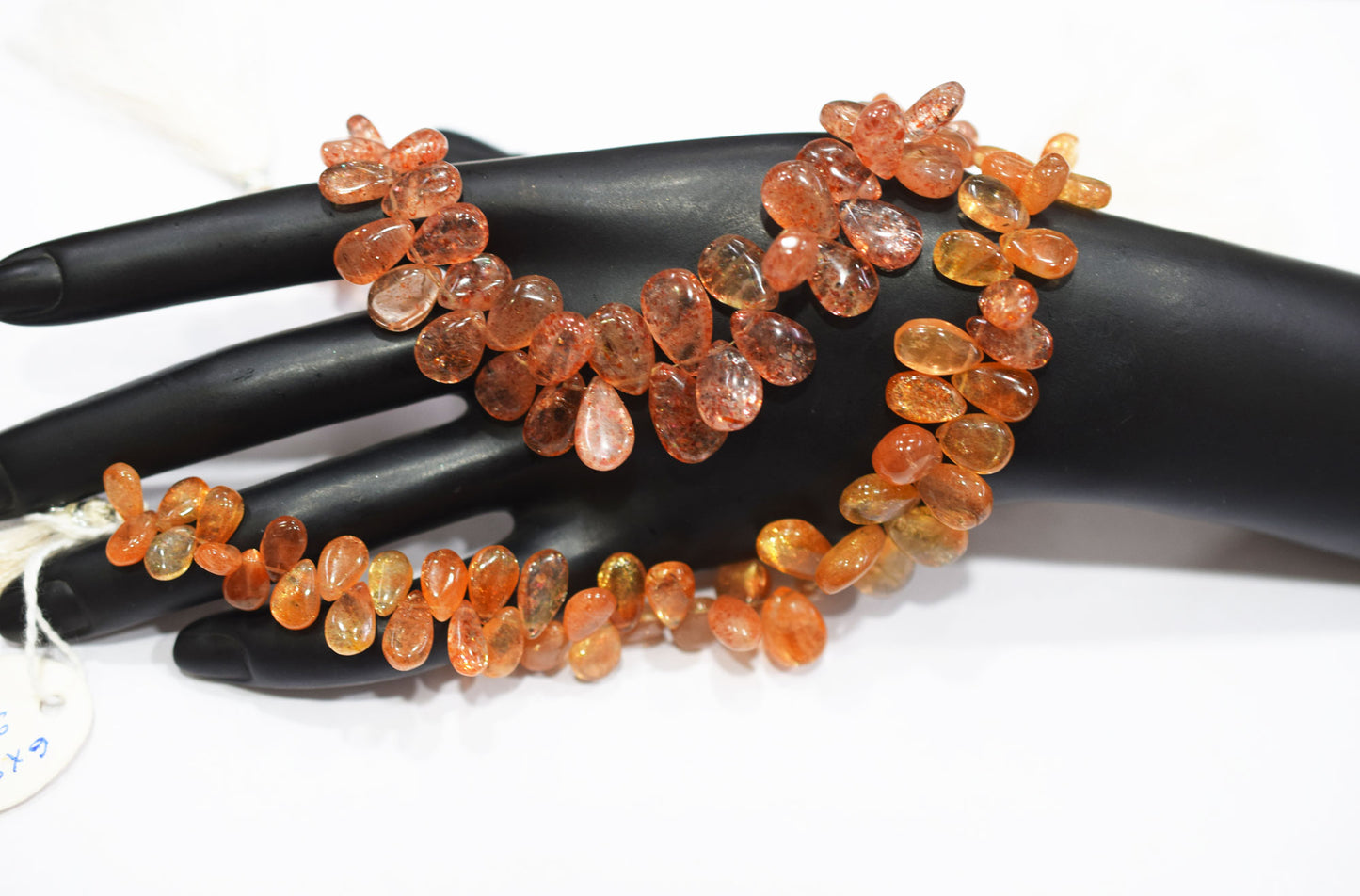 Sunstone Smooth Pear Shape Smooth Briolettes , Sold By Strand , 6x8 - 9x14 mm , 8" , 17565