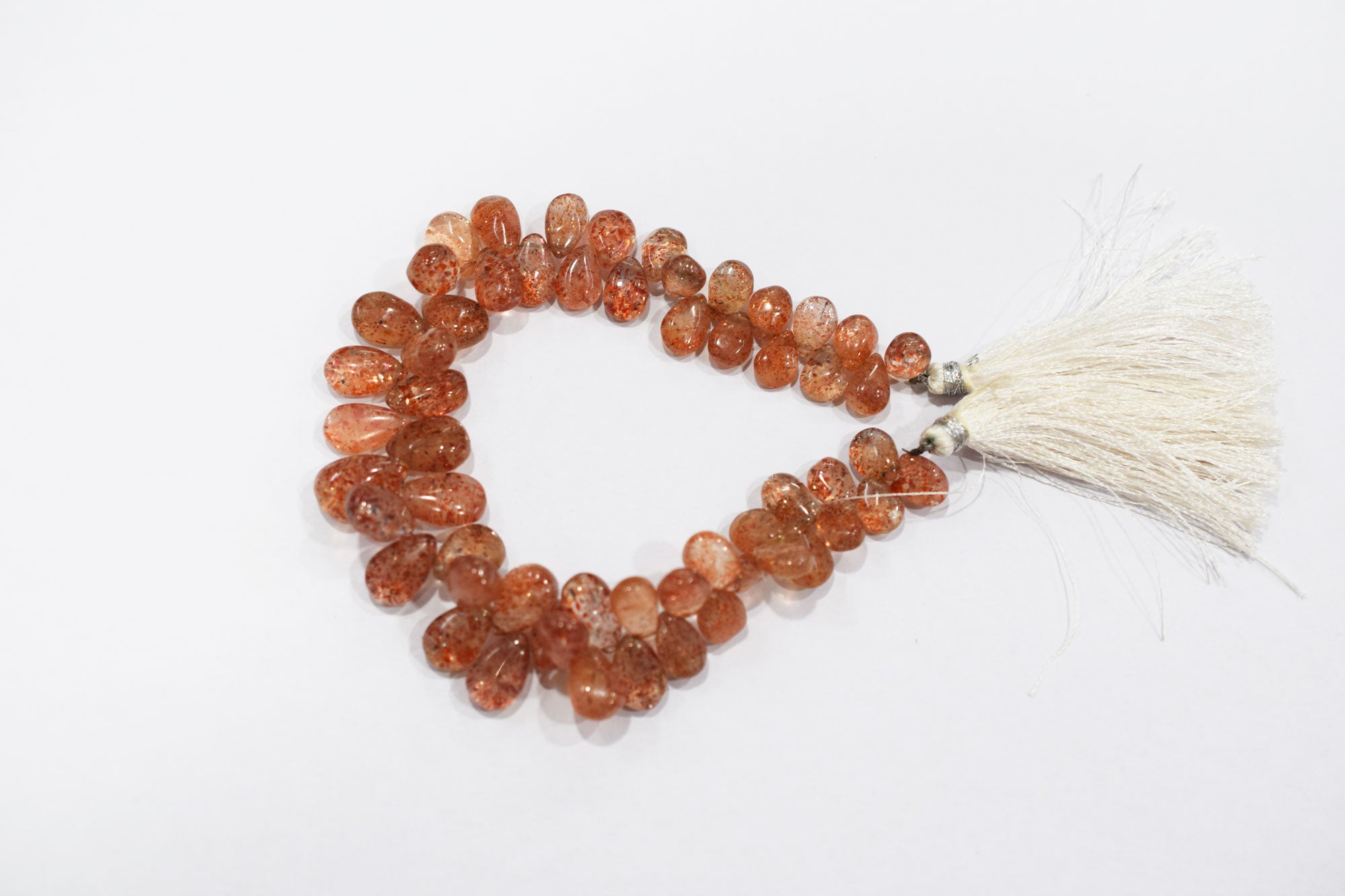 Sunstone Smooth Pear Shape Smooth Briolettes , Sold By Strand , 6x8 - 9x14 mm , 8" , 17565