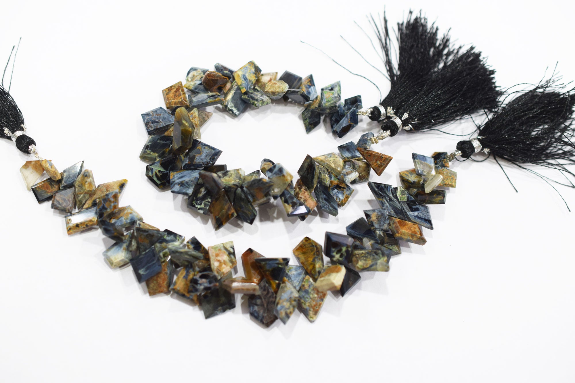 Natural Pietersite Crown Cut Tablets Geometrical Shape Briolettes , Sold By Strand , 8x11 - 11x16 mm , 7 Inches , 17838