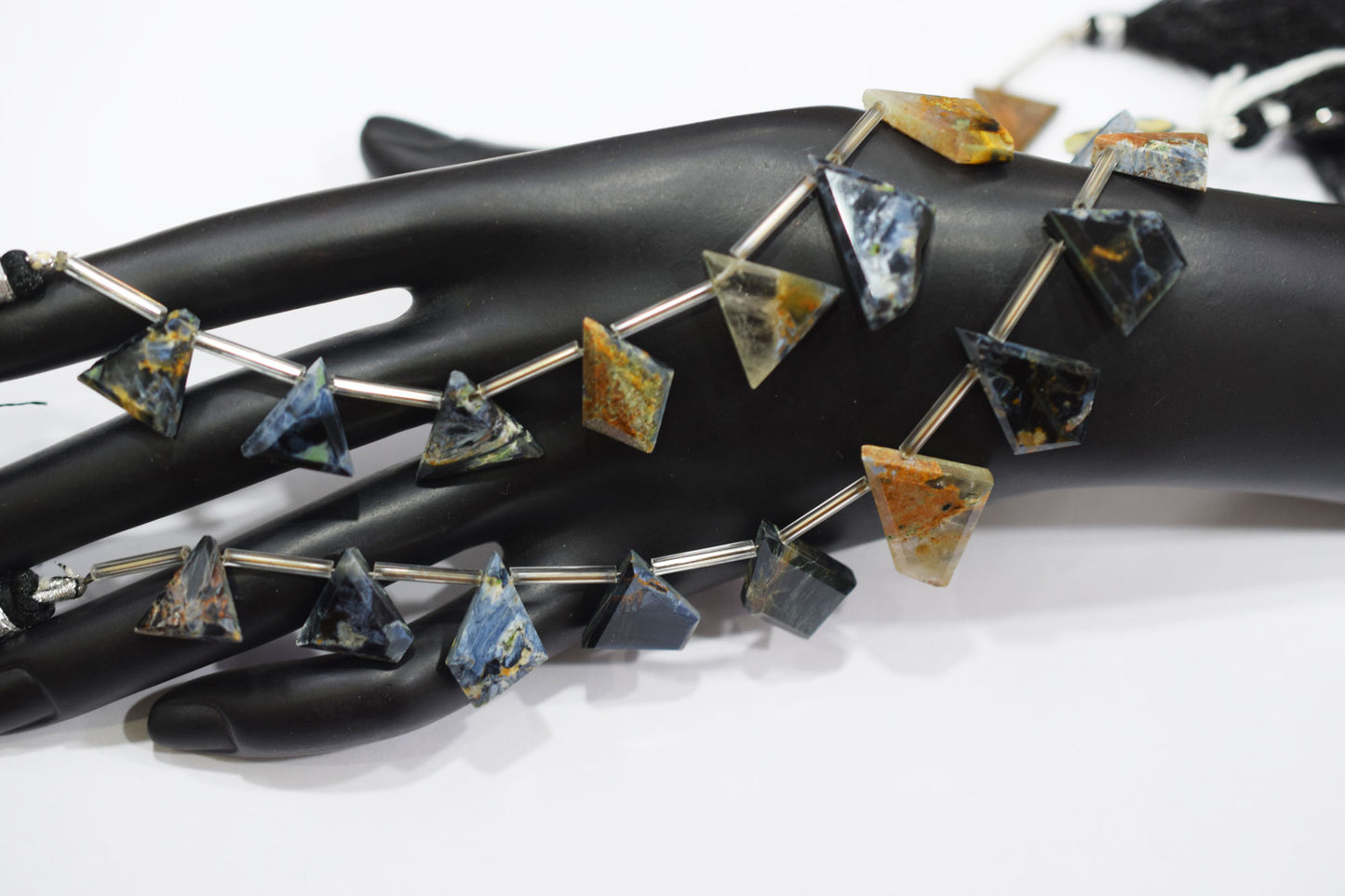 11 Pieces Natural Pietersite Crown Cut Tablets Geometrical Shape Briolettes , Sold By Strand , 13x16 - 14x21 mm , 17840