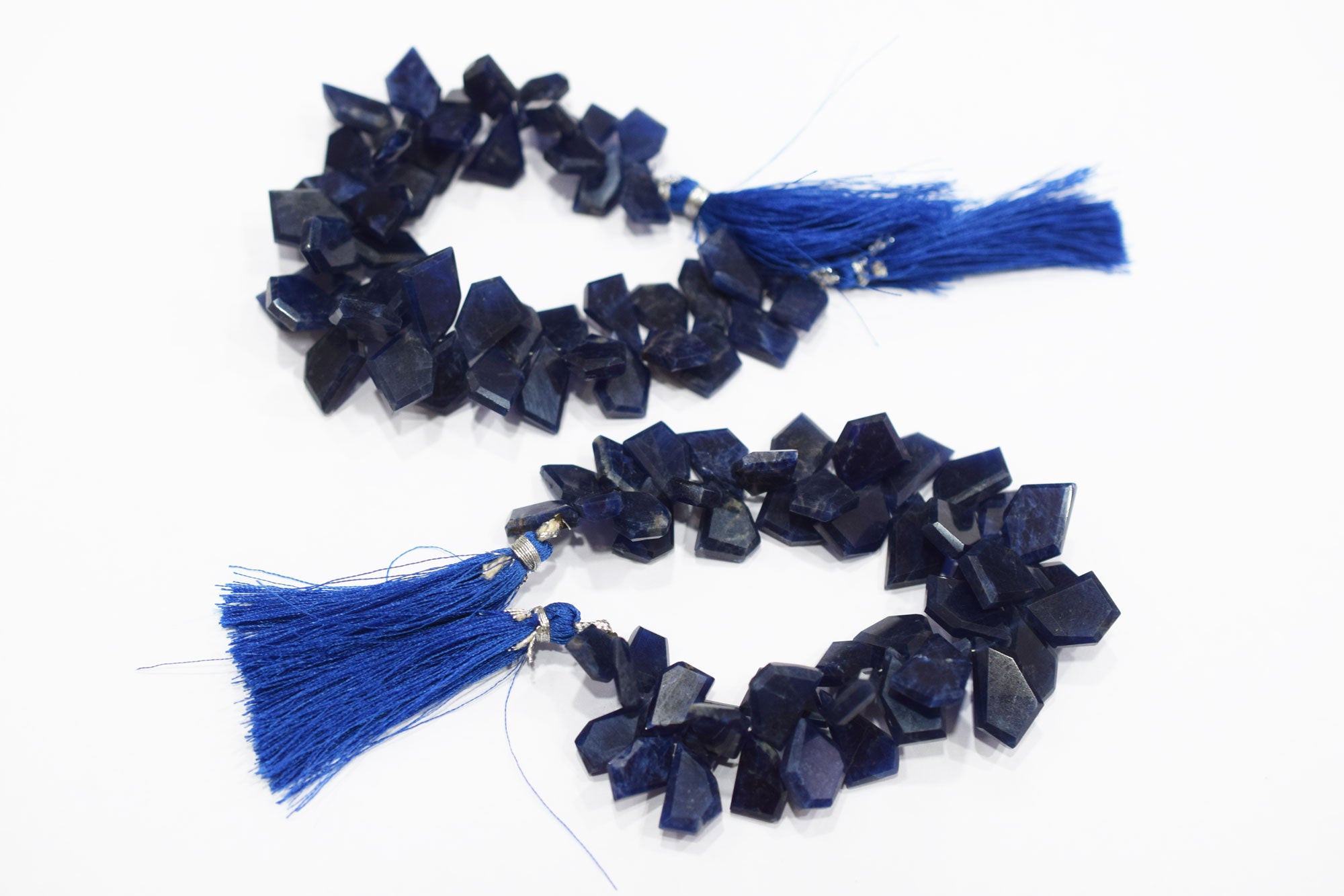 Natural Sodalite Crown Cut Tablets Geometrical Shape Briolettes , Sold By Strand , 8x13 - 11x17 mm , 7 Inches , 17843B