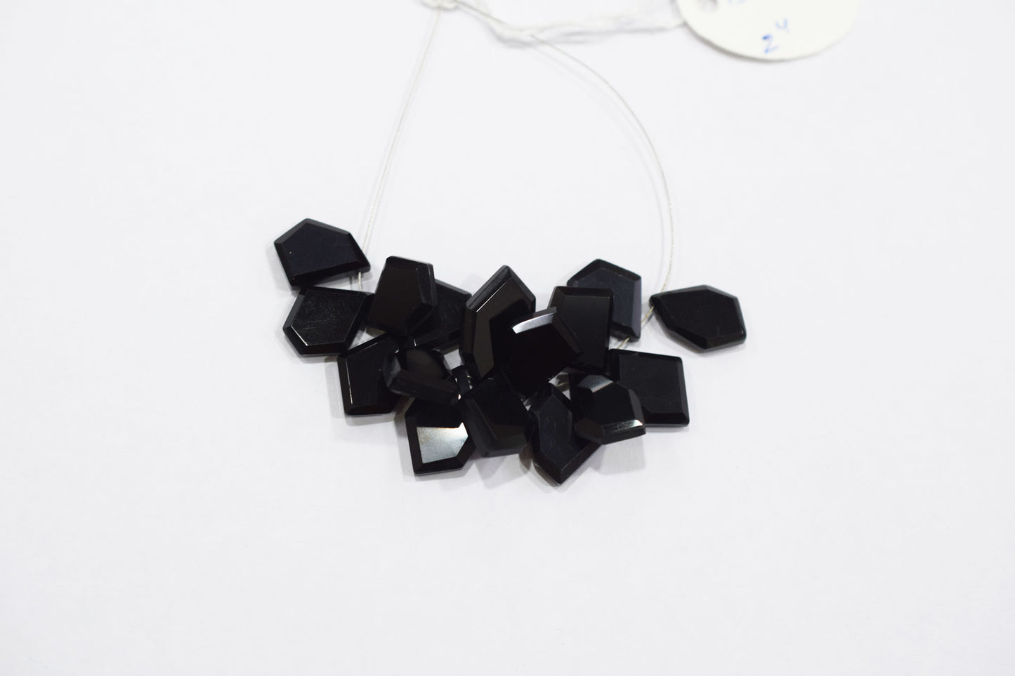 Black Onyx Crown Cut Tablets Geometrical Shape Briolettes , Sold By Strand , 10x12 - 13x18 mm , 7 Inches , 17846A