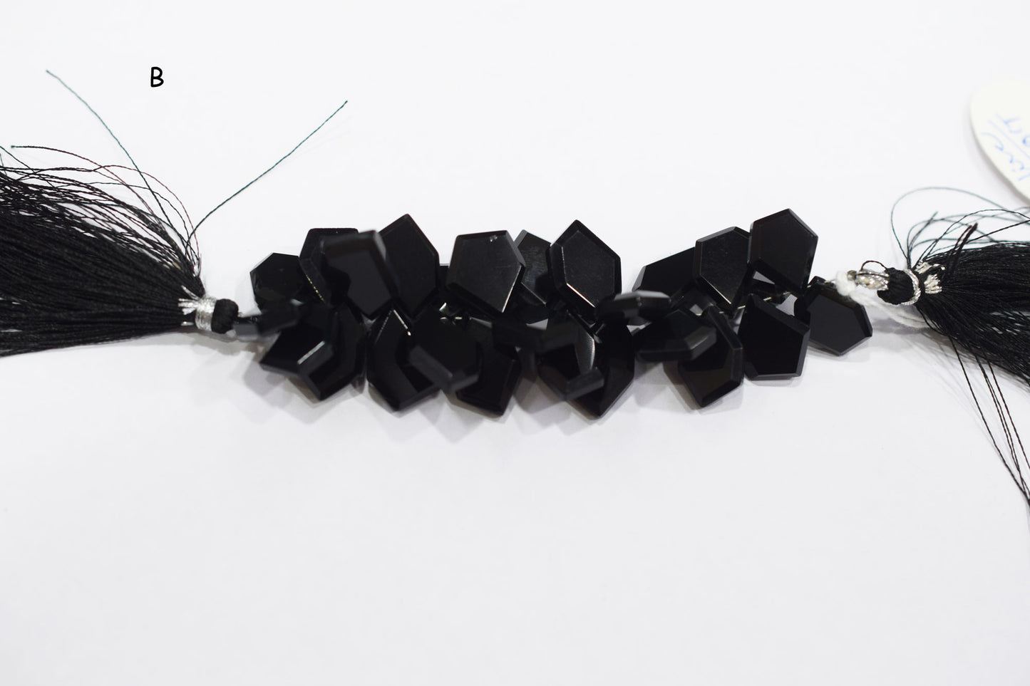 Black Onyx Crown Cut Tablets Geometrical Shape Briolettes , Sold By Strand , 10x12 - 13x18 mm , 7 Inches , 17846A
