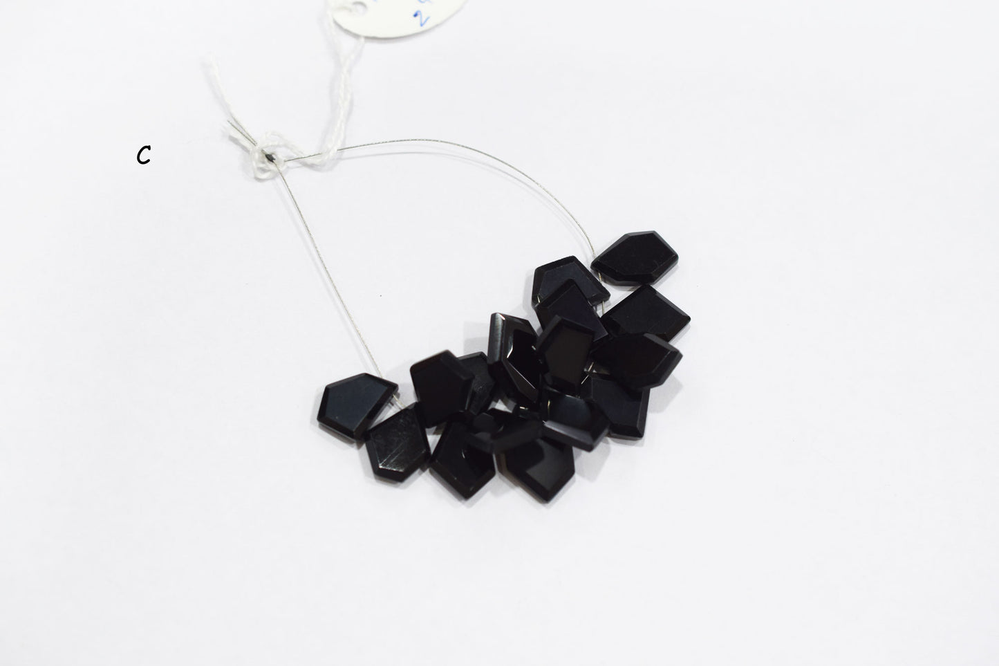 Black Onyx Crown Cut Tablets Geometrical Shape Briolettes , Sold By Strand , 10x12 - 13x18 mm , 7 Inches , 17846A