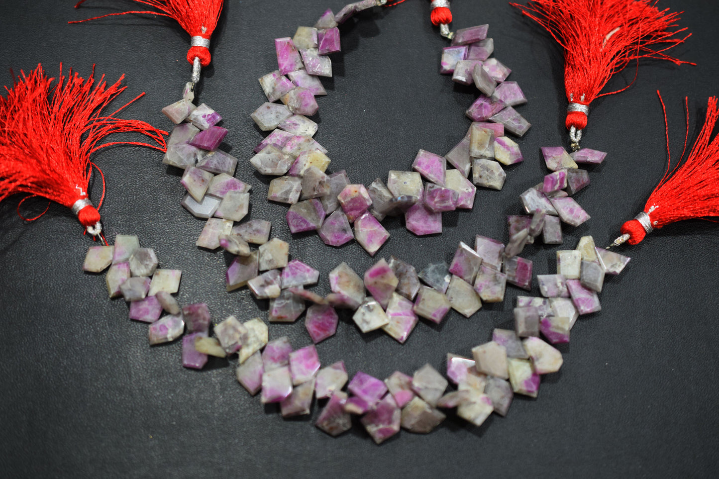 Natural Ruby Rocks Tablet Cut Geometrical Cut Gemstone , Sold By Strand , 6x9 - 10x13 mm , 7 Inches , 17887