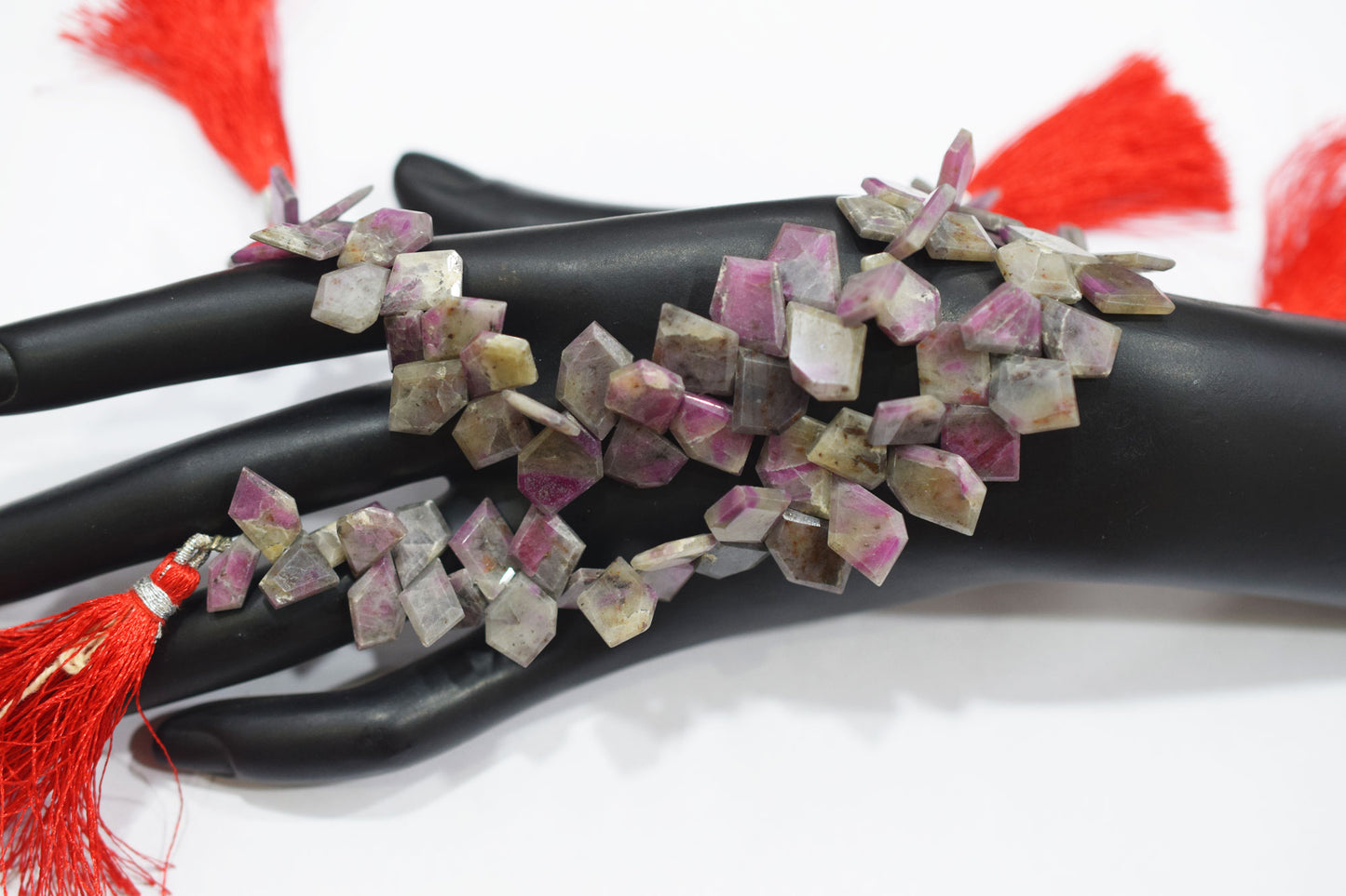 Natural Ruby Rocks Tablet Cut Geometrical Cut Gemstone , Sold By Strand , 6x9 - 10x13 mm , 7 Inches , 17887
