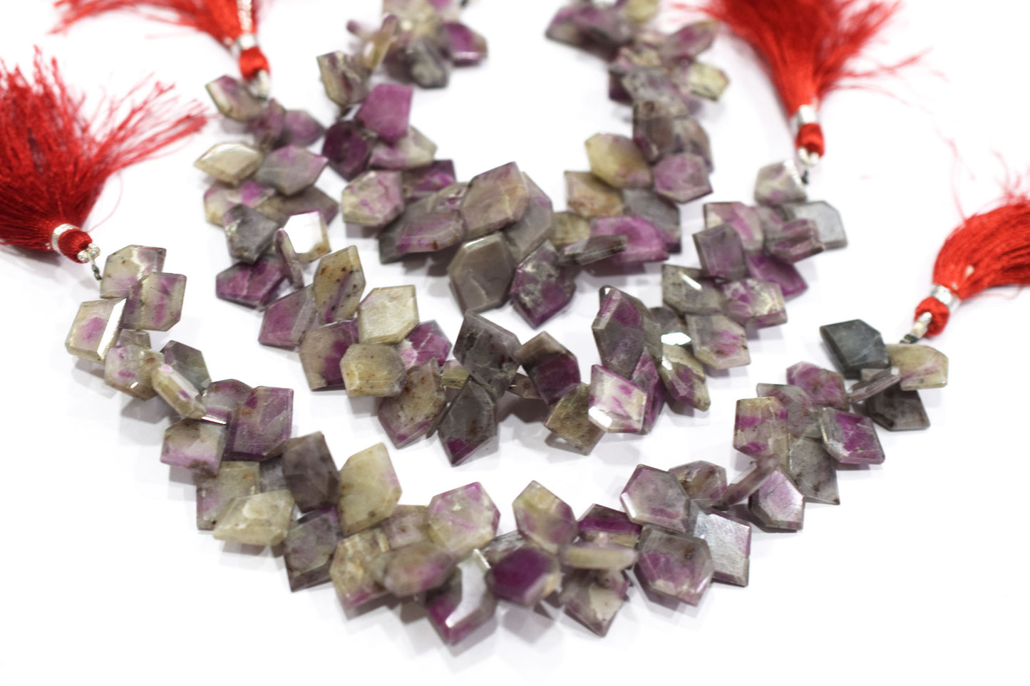 Natural Ruby Rocks Tablet Cut Geometrical Cut Gemstone , Sold By Strand , 10x14 - 11x17 mm , 7" , 17888B