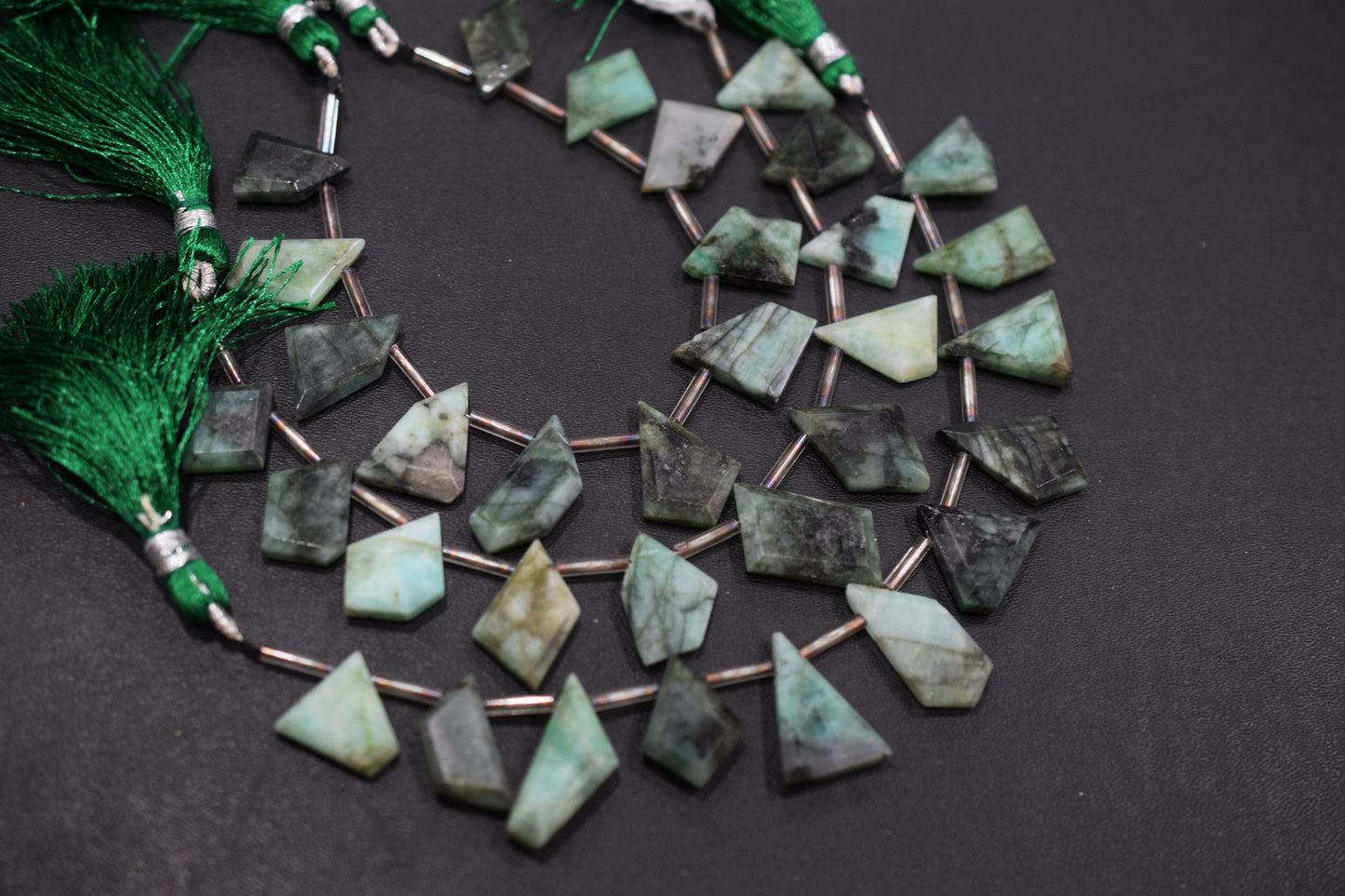 11 Pieces Natural Sakota Emerald Tablet Cut Geometrical Cut Gemstone , Sold By Strand , 13x16 - 14x19 mm ,  17889