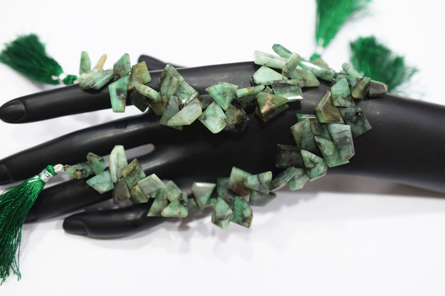 Natural Sakota Emerald Tablet Cut Geometrical Cut Gemstone , Sold By Strand , 7x10 - 12x17 mm , 7 Inches, 17890B