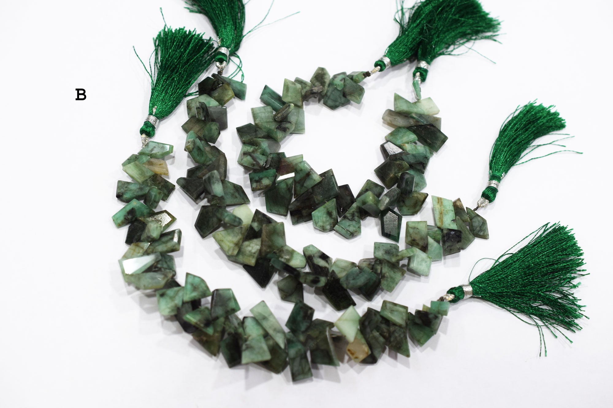 Natural Sakota Emerald Tablet Cut Geometrical Cut Gemstone , Sold By Strand , 7x10 - 12x17 mm , 7 Inches, 17890B