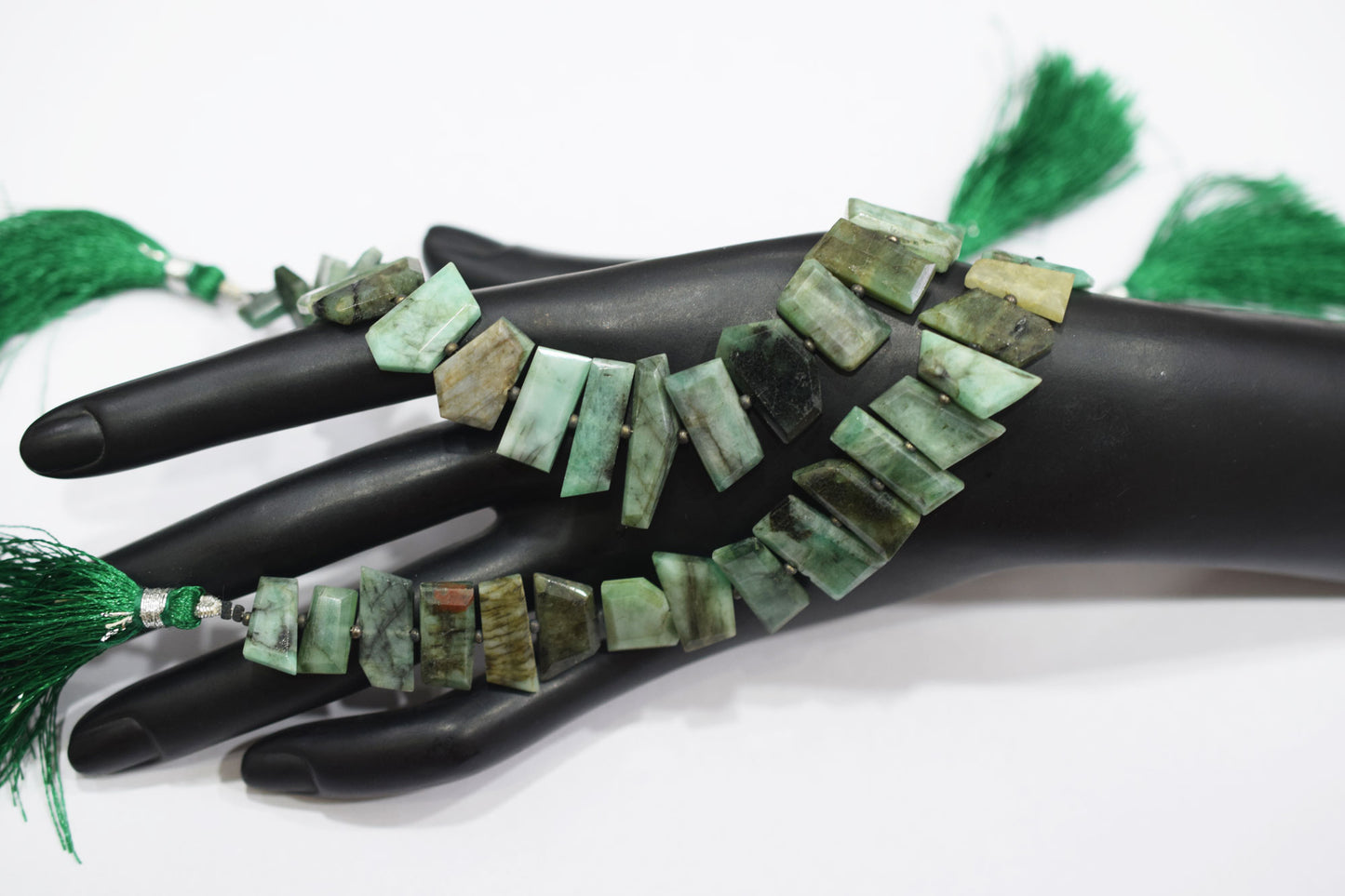 Natural Sakota Emerald Tablet Cut Geometrical Cut Gemstone , Sold By Strand , 6x10 - 9x20 mm , 7 Inches , 17891