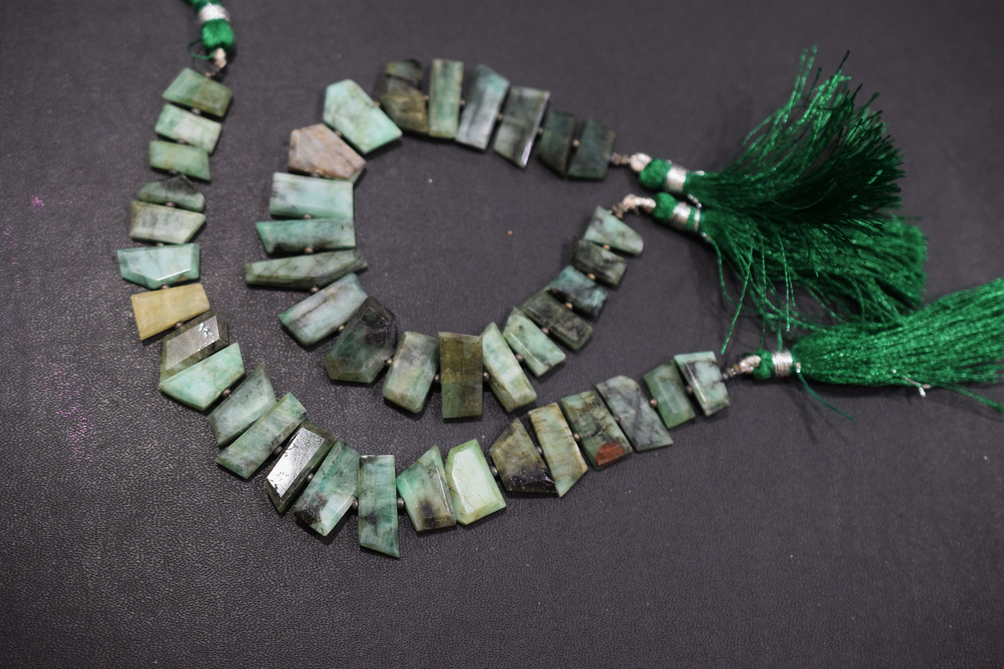 Natural Sakota Emerald Tablet Cut Geometrical Cut Gemstone , Sold By Strand , 6x10 - 9x20 mm , 7 Inches , 17891