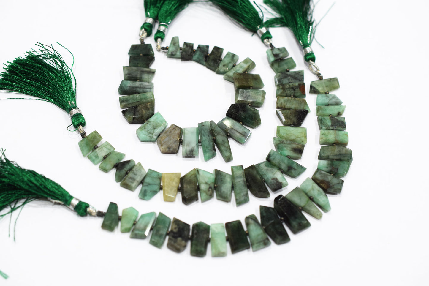 Natural Sakota Emerald Tablet Cut Geometrical Cut Gemstone , Sold By Strand , 6x10 - 9x20 mm , 7 Inches , 17891