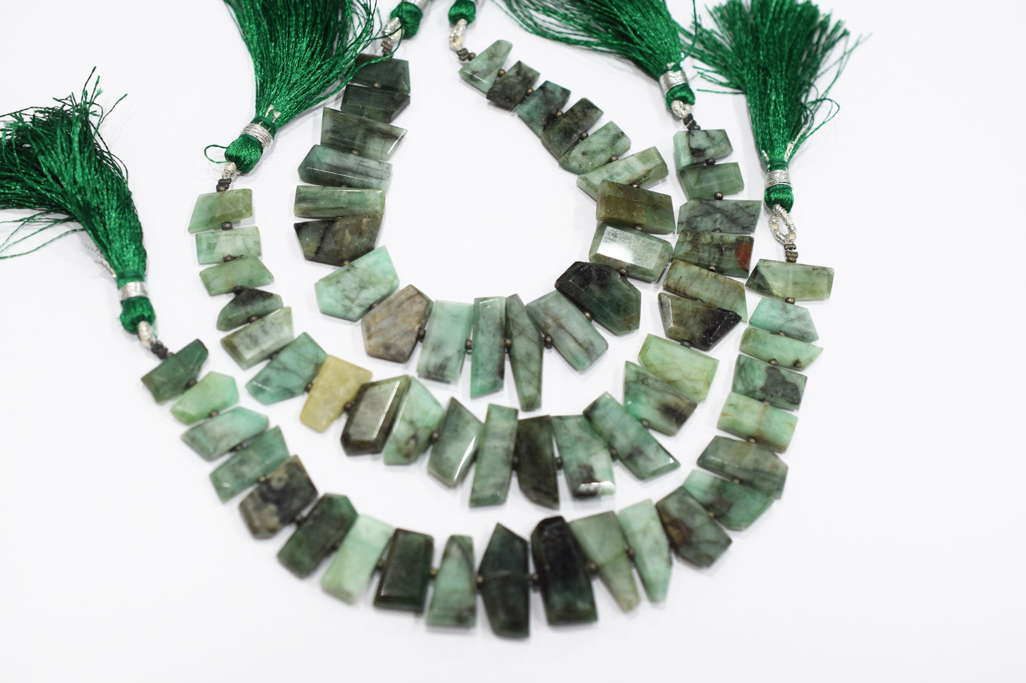 Natural Sakota Emerald Tablet Cut Geometrical Cut Gemstone , Sold By Strand , 6x10 - 9x20 mm , 7 Inches , 17891