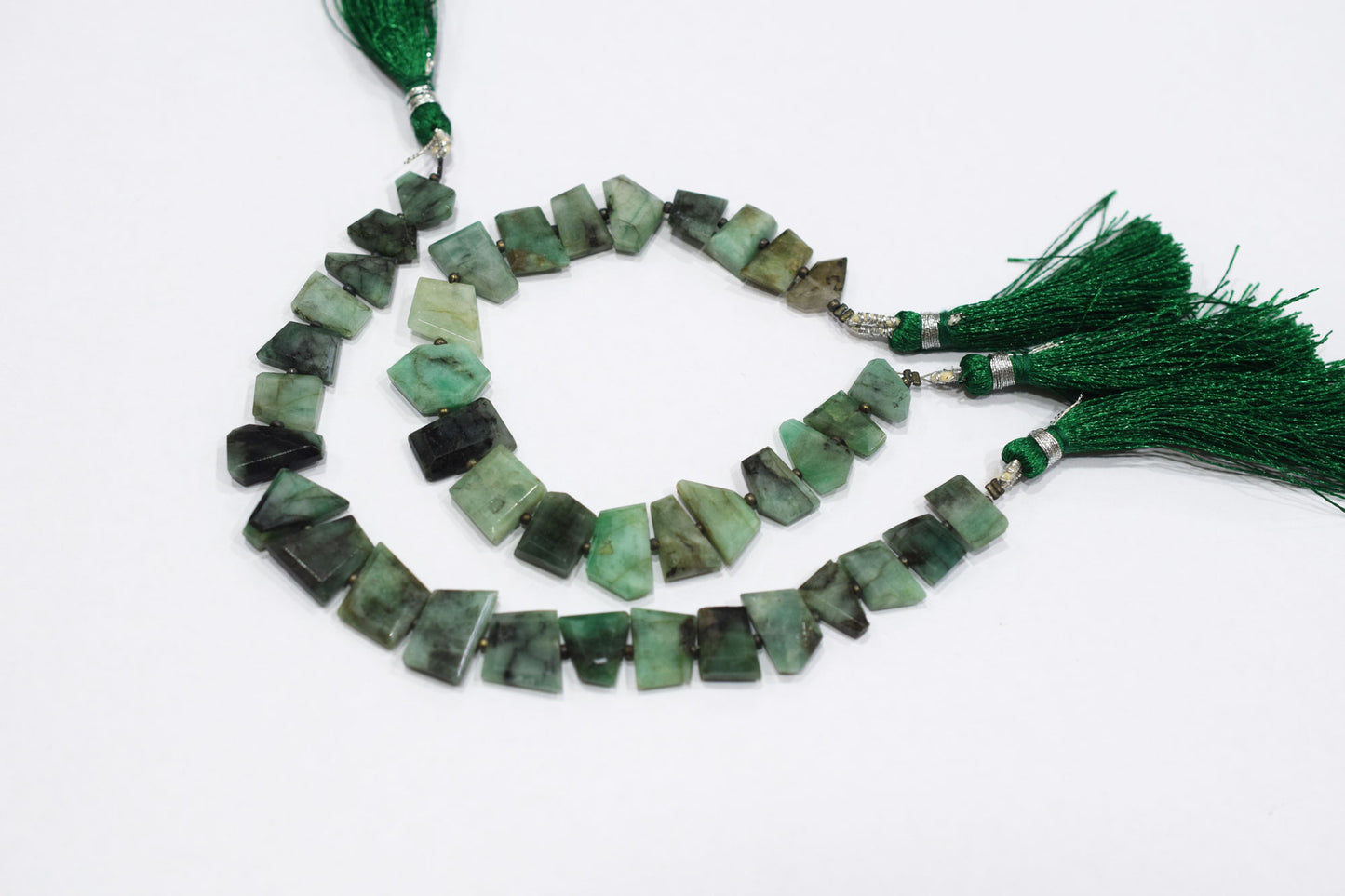 Natural Sakota Emerald Tablet Cut Geometrical Cut Gemstone , Sold By Strand , 6x10 - 10x14 mm , 7 Inches , 17892