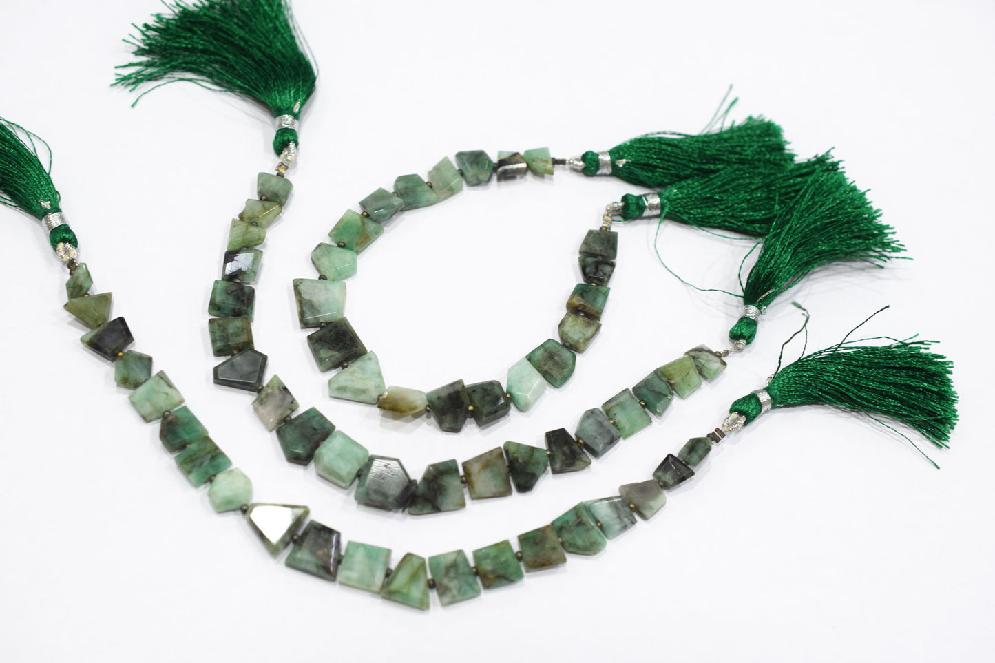 Natural Sakota Emerald Tablet Cut Geometrical Cut Gemstone , Sold By Strand , 5x8 - 10x13 mm , 7 Inches , 17893