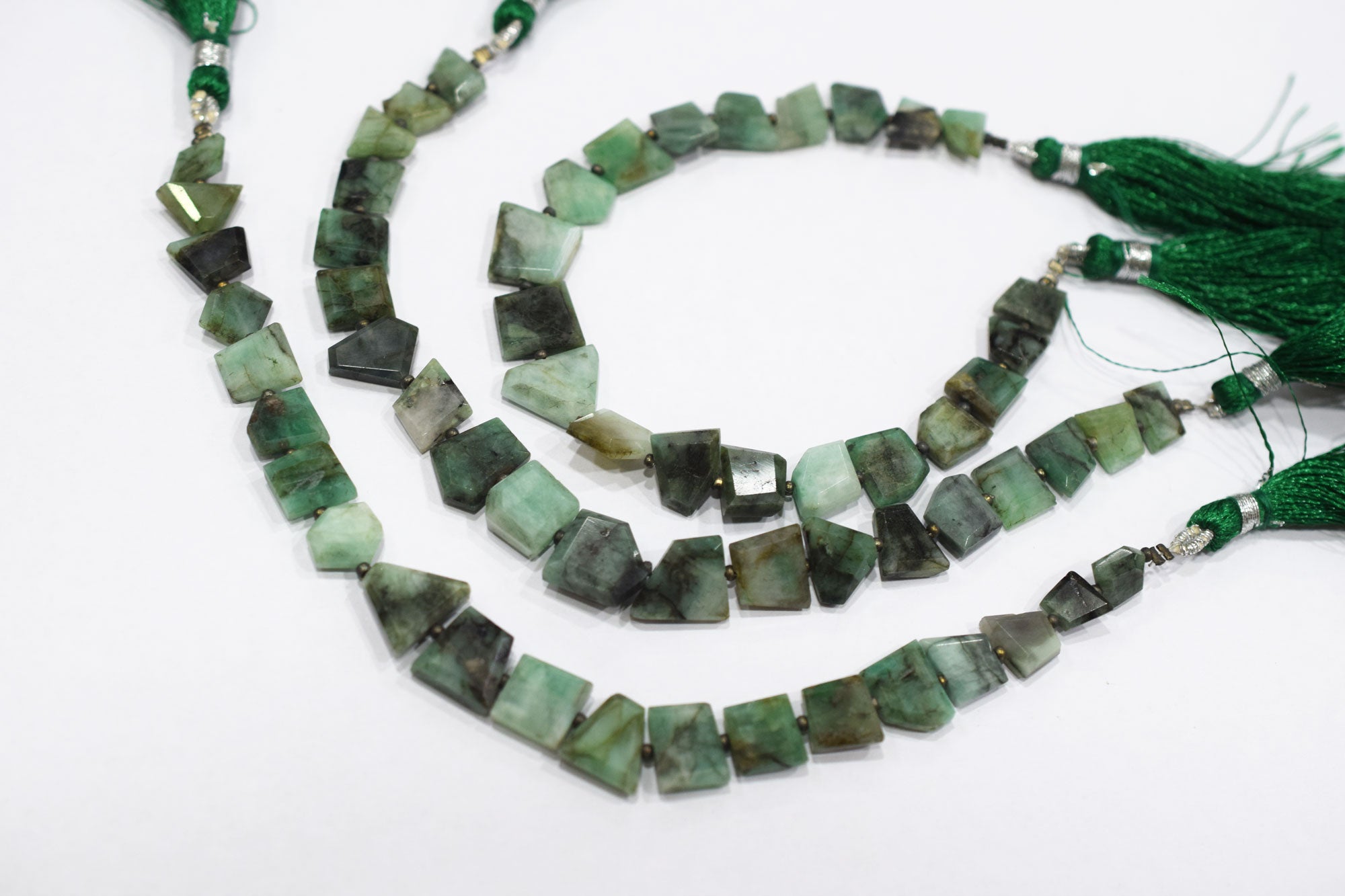 Natural Sakota Emerald Tablet Cut Geometrical Cut Gemstone , Sold By Strand , 5x8 - 10x13 mm , 7 Inches , 17893