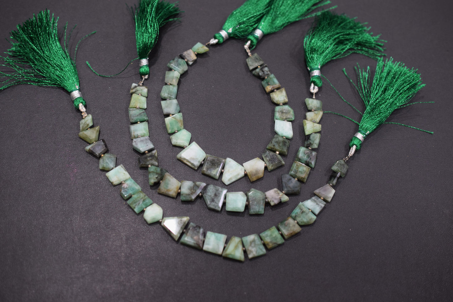 Natural Sakota Emerald Tablet Cut Geometrical Cut Gemstone , Sold By Strand , 5x8 - 10x13 mm , 7 Inches , 17893