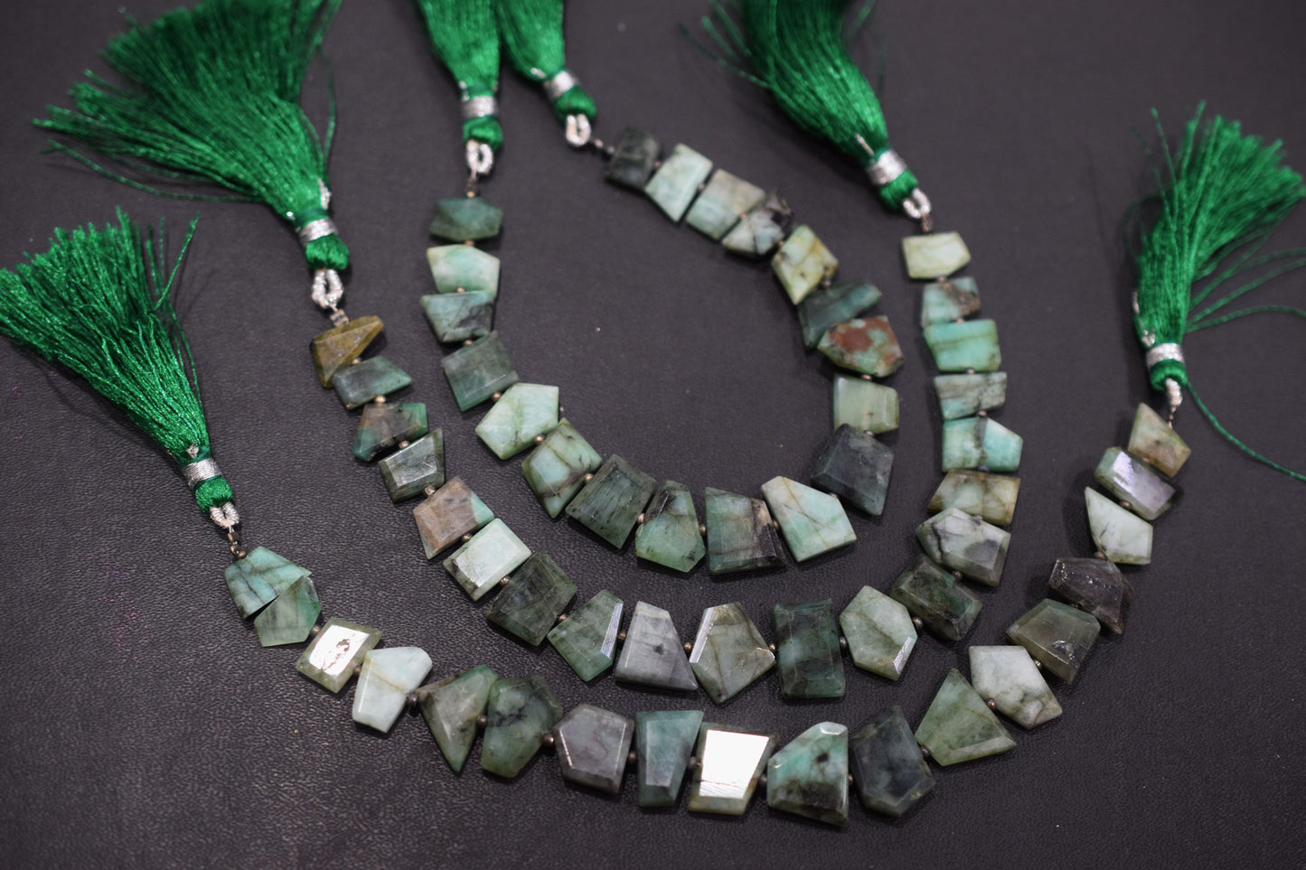 Natural Sakota Emerald Tablet Cut Geometrical Cut Gemstone , Sold By Strand , 7x10 - 11x14 mm , 7 Inches , 17894
