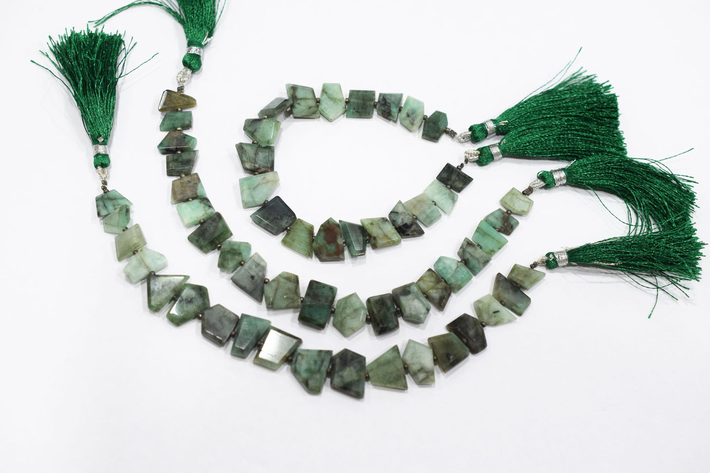 Natural Sakota Emerald Tablet Cut Geometrical Cut Gemstone , Sold By Strand , 7x10 - 11x14 mm , 7 Inches , 17894