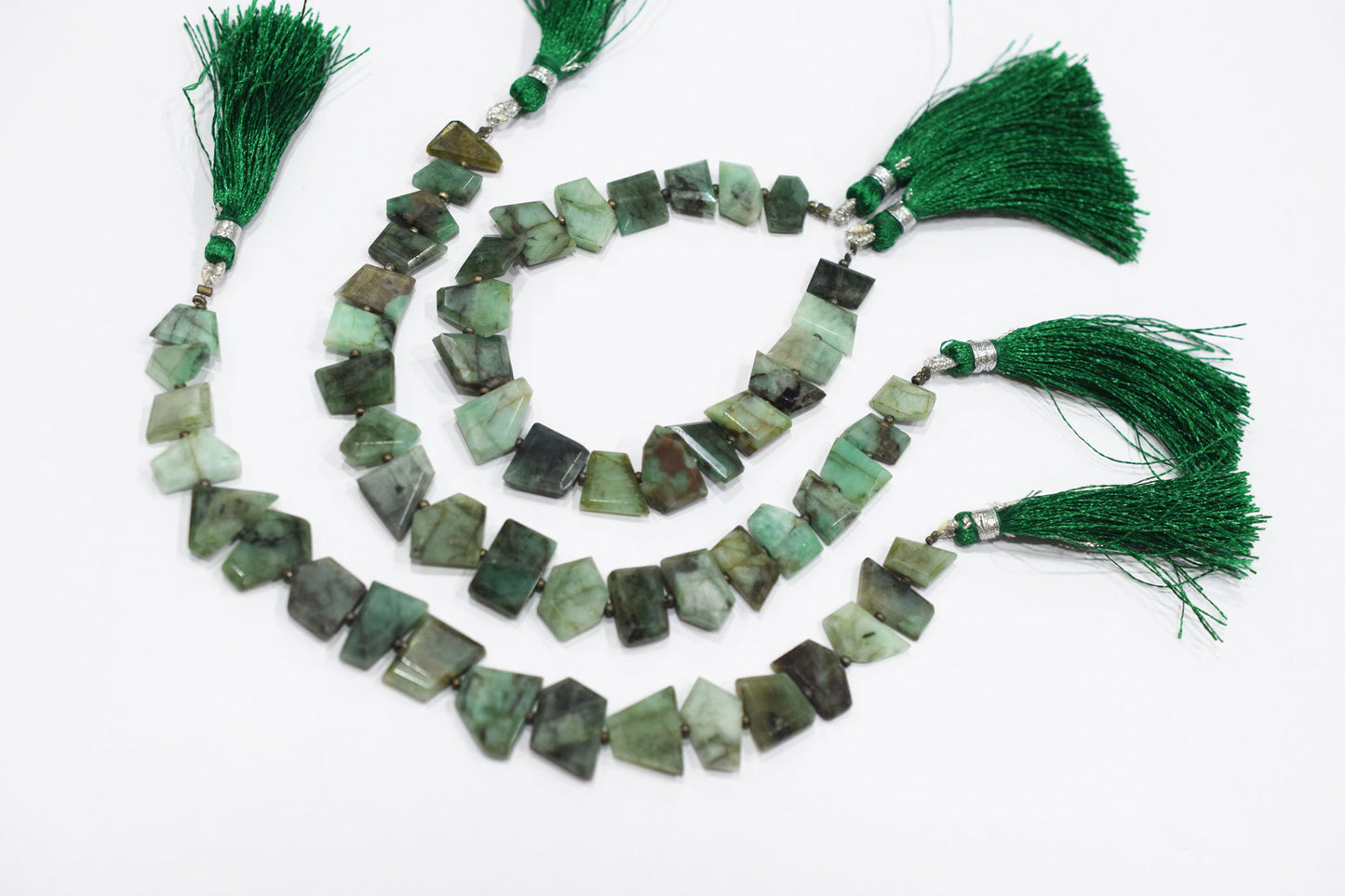 Natural Sakota Emerald Tablet Cut Geometrical Cut Gemstone , Sold By Strand , 7x10 - 11x14 mm , 7 Inches , 17894