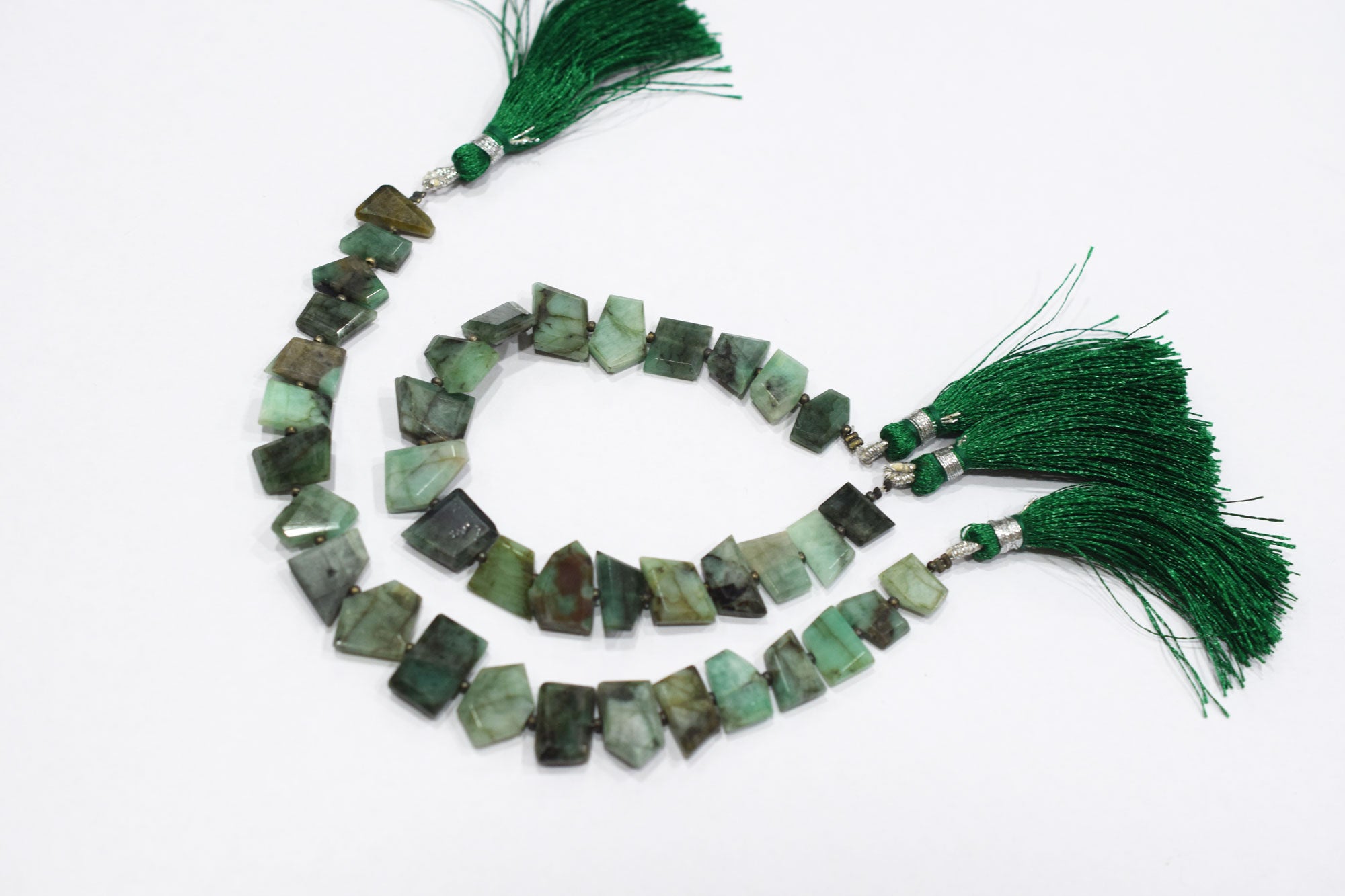 Natural Sakota Emerald Tablet Cut Geometrical Cut Gemstone , Sold By Strand , 7x10 - 11x14 mm , 7 Inches , 17894