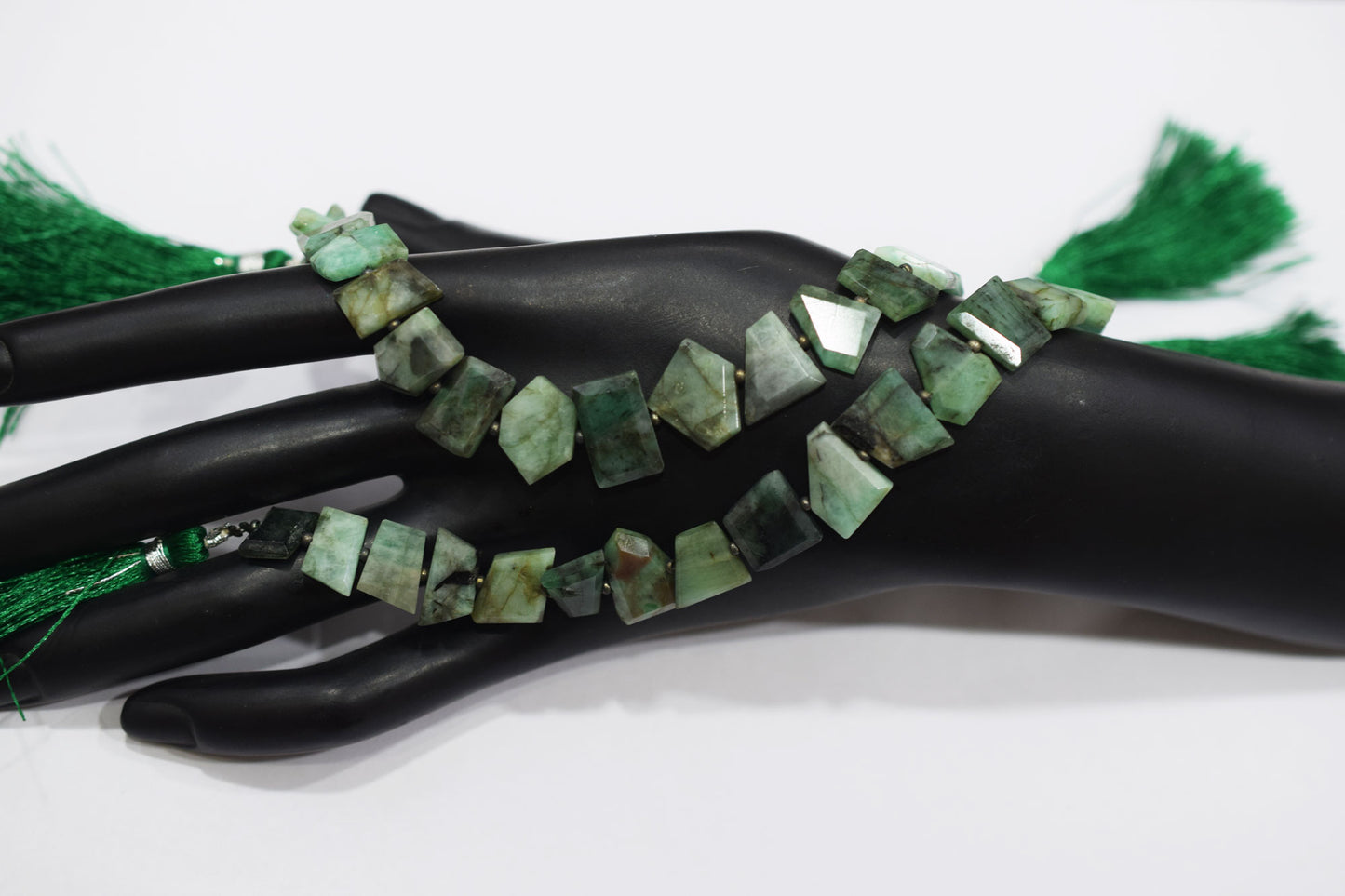 Natural Sakota Emerald Tablet Cut Geometrical Cut Gemstone , Sold By Strand , 7x10 - 11x14 mm , 7 Inches , 17894