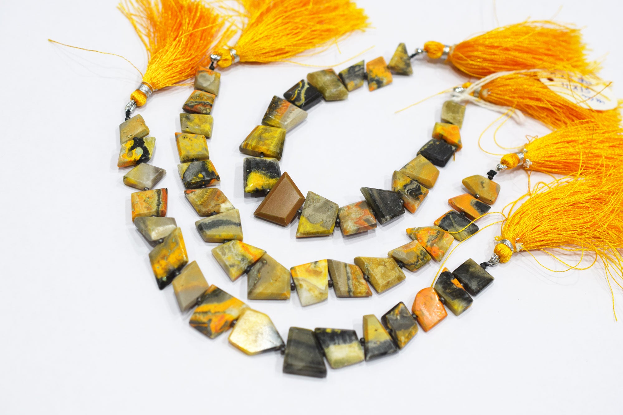 Natural Bumble Bee Tablet Cut Geometrical Cut Gemstone , Sold By Strand , 7x8 - 11x16 mm , 7 Inches , 17895