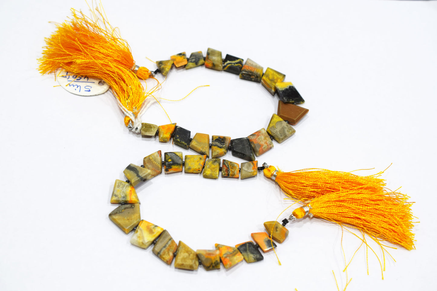 Natural Bumble Bee Tablet Cut Geometrical Cut Gemstone , Sold By Strand , 7x8 - 11x16 mm , 7 Inches , 17895
