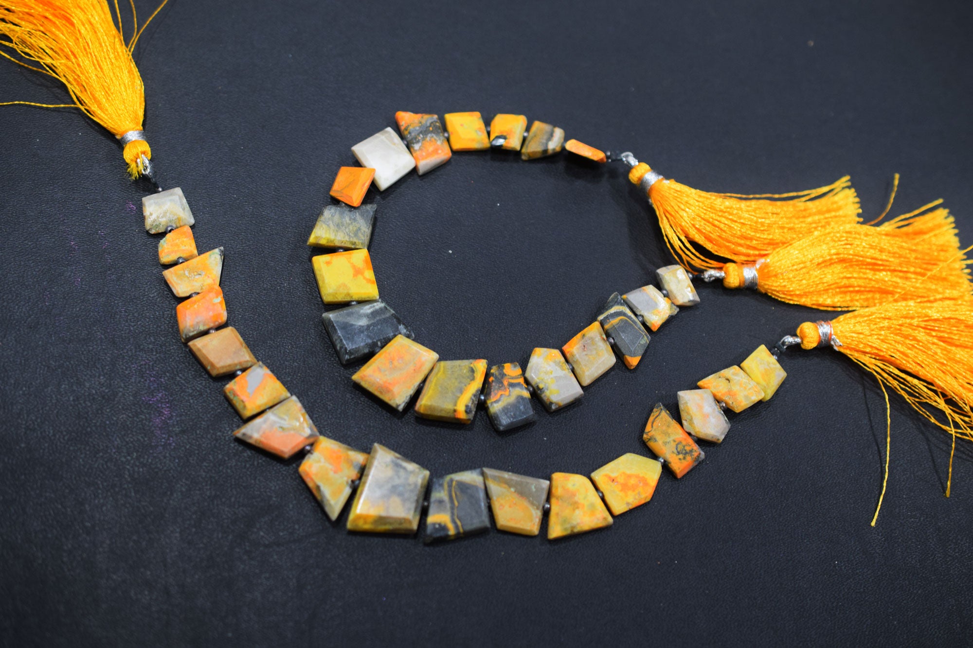 Natural Bumble Bee Tablet Cut Geometrical Cut Gemstone , Sold By Strand , 6x9 - 12x15 mm , 7 Inches , 17897