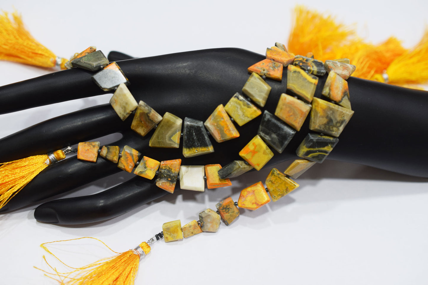 Natural Bumble Bee Tablet Cut Geometrical Cut Gemstone , Sold By Strand , 6x9 - 12x15 mm , 7 Inches , 17897