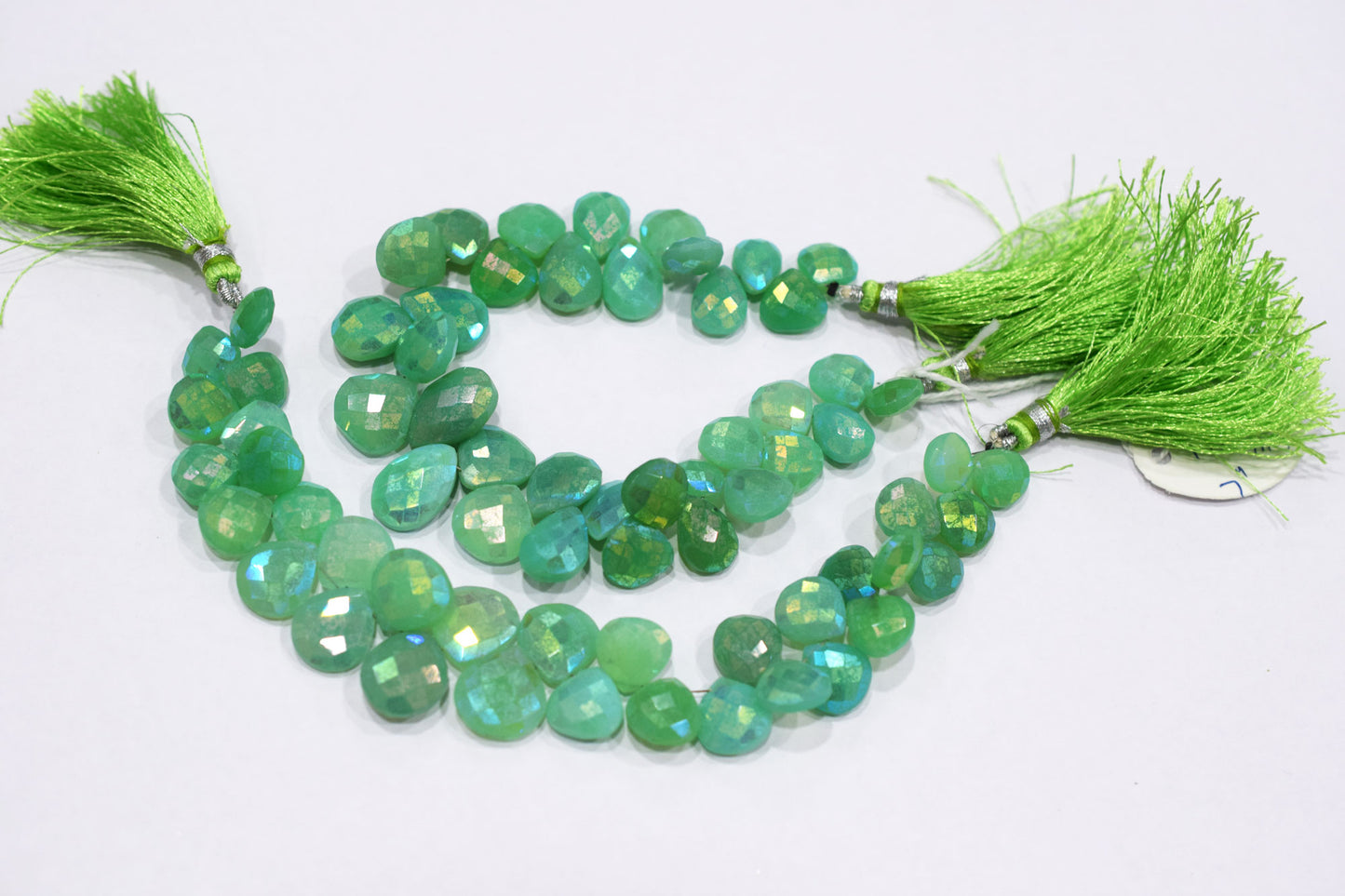 Rustic Metallic Coated Chrysoprase Chalcedony Mix Shape Faceted Briolettes , Sold By Strand , 11x11 - 14x14 mm , 7" , 17905