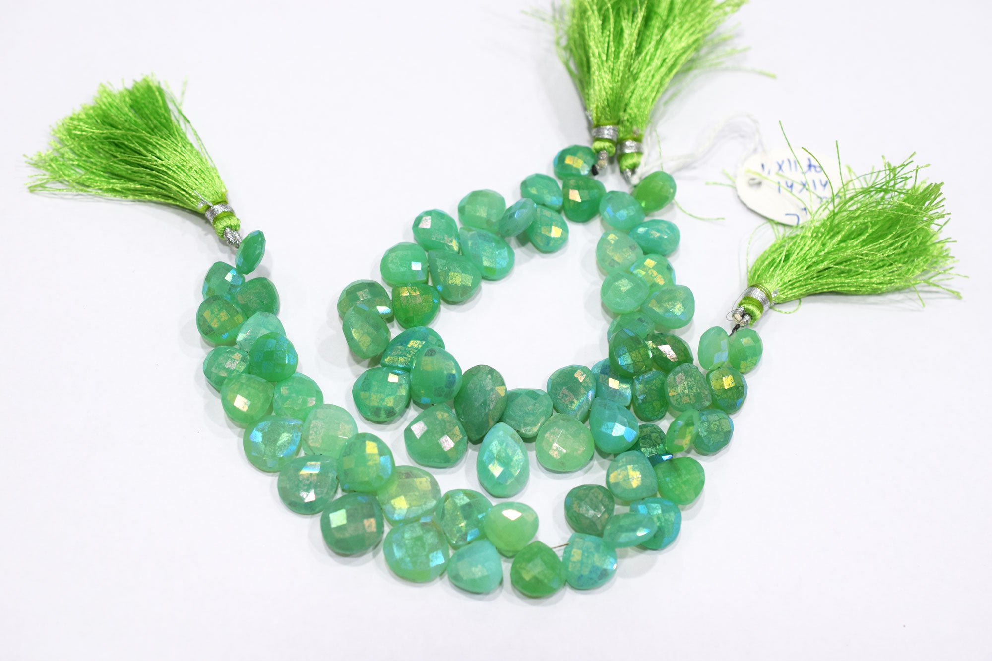 Rustic Metallic Coated Chrysoprase Chalcedony Mix Shape Faceted Briolettes , Sold By Strand , 11x11 - 14x14 mm , 7" , 17905