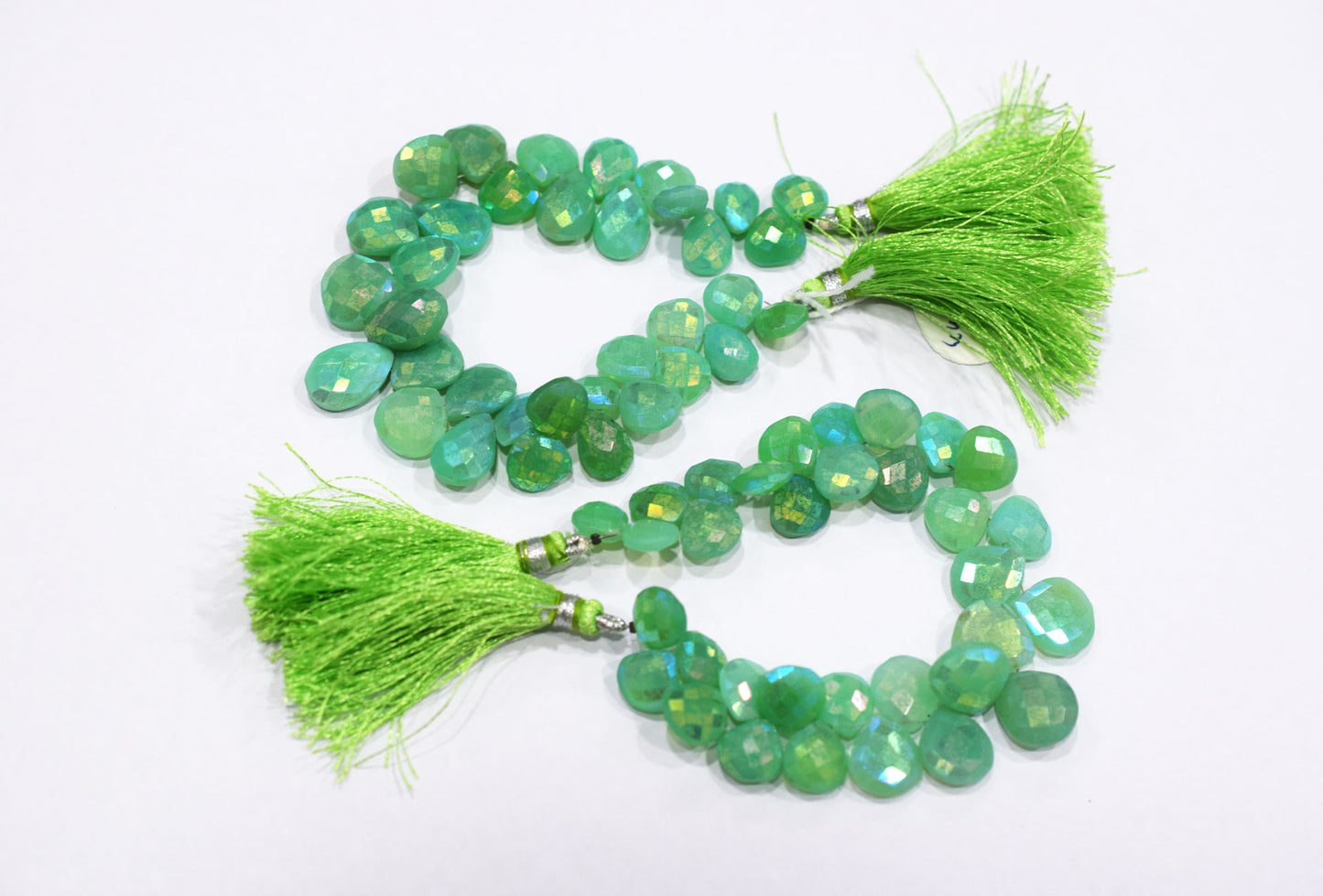 Rustic Metallic Coated Chrysoprase Chalcedony Mix Shape Faceted Briolettes , Sold By Strand , 11x11 - 14x14 mm , 7" , 17905