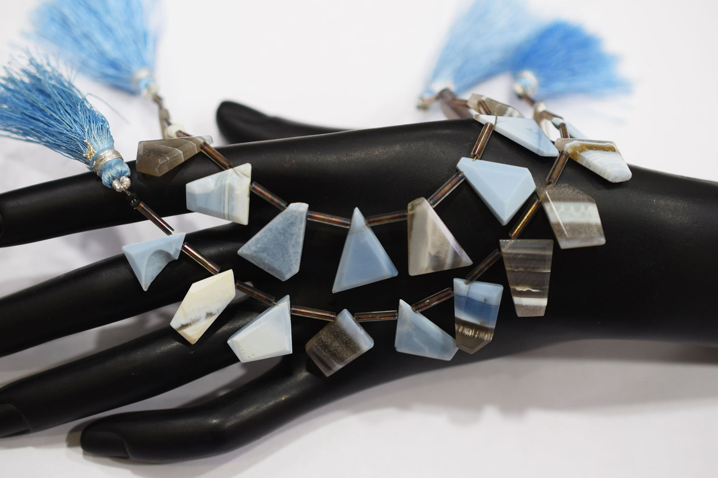 11 Pieces In A Strand Natural Boulder Opal Crown Cut Geometrical Cut Gemstone , Sold By Strand , 11x13 - 15x22 mm , 17944