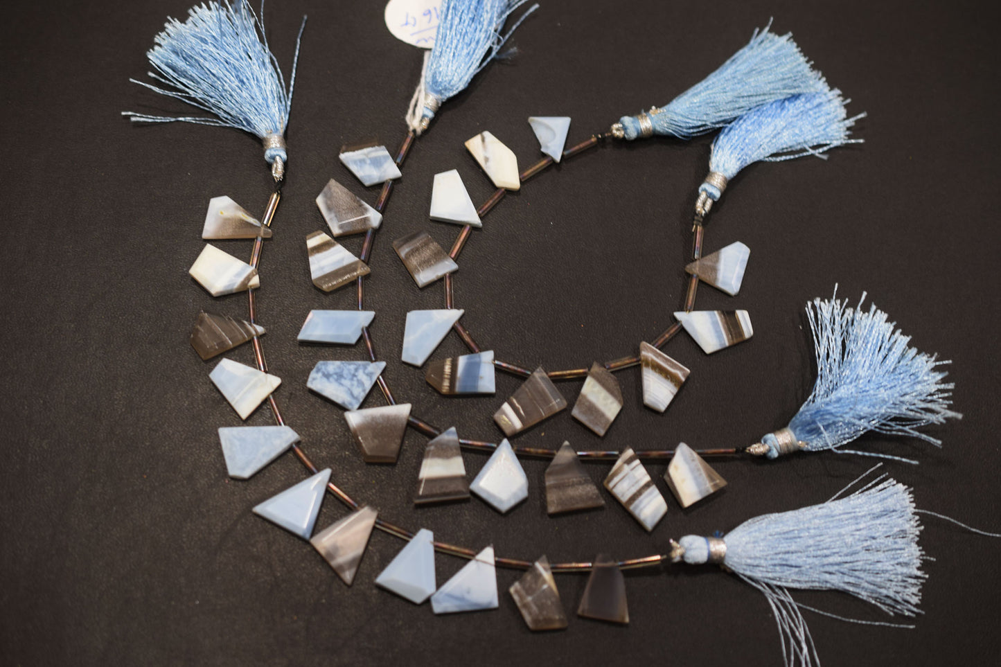 11 Pieces In A Strand Natural Boulder Opal Crown Cut Geometrical Cut Gemstone , Sold By Strand , 11x13 - 15x22 mm , 17944