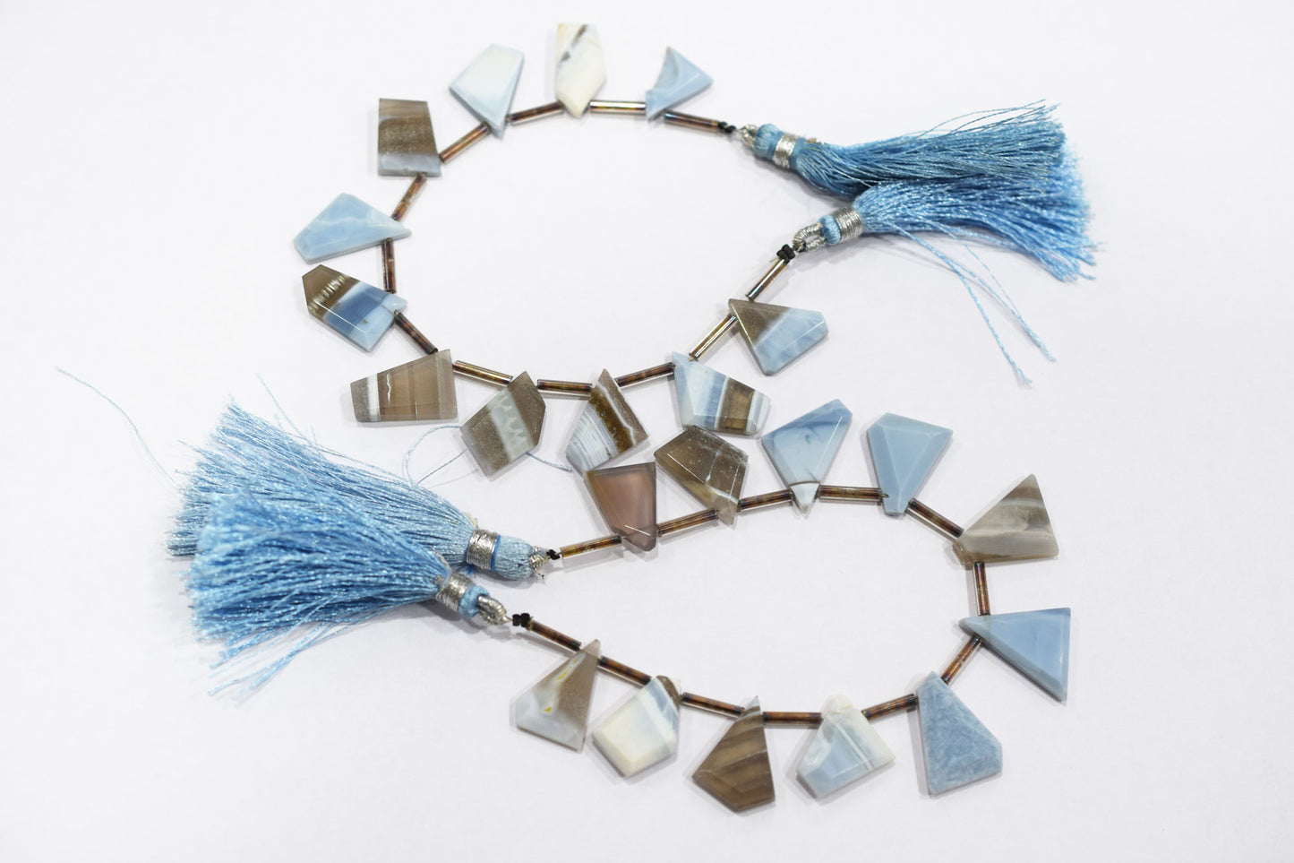 11 Pieces In A Strand Natural Boulder Opal Crown Cut Geometrical Cut Gemstone , Sold By Strand , 11x13 - 15x22 mm , 17944