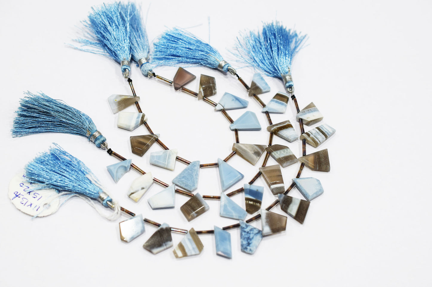 11 Pieces In A Strand Natural Boulder Opal Crown Cut Geometrical Cut Gemstone , Sold By Strand , 11x13 - 15x22 mm , 17944