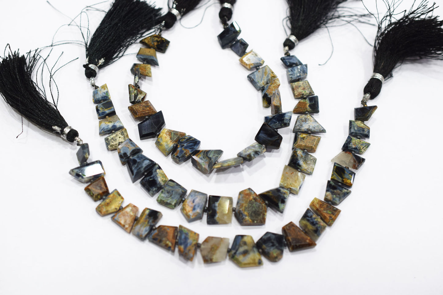 Natural Pietersite Crown Cut Nuggets Shape Geometrical Cut Gemstone , Sold By Strand , 6X10 - 10X16 mm , 7" , 17945