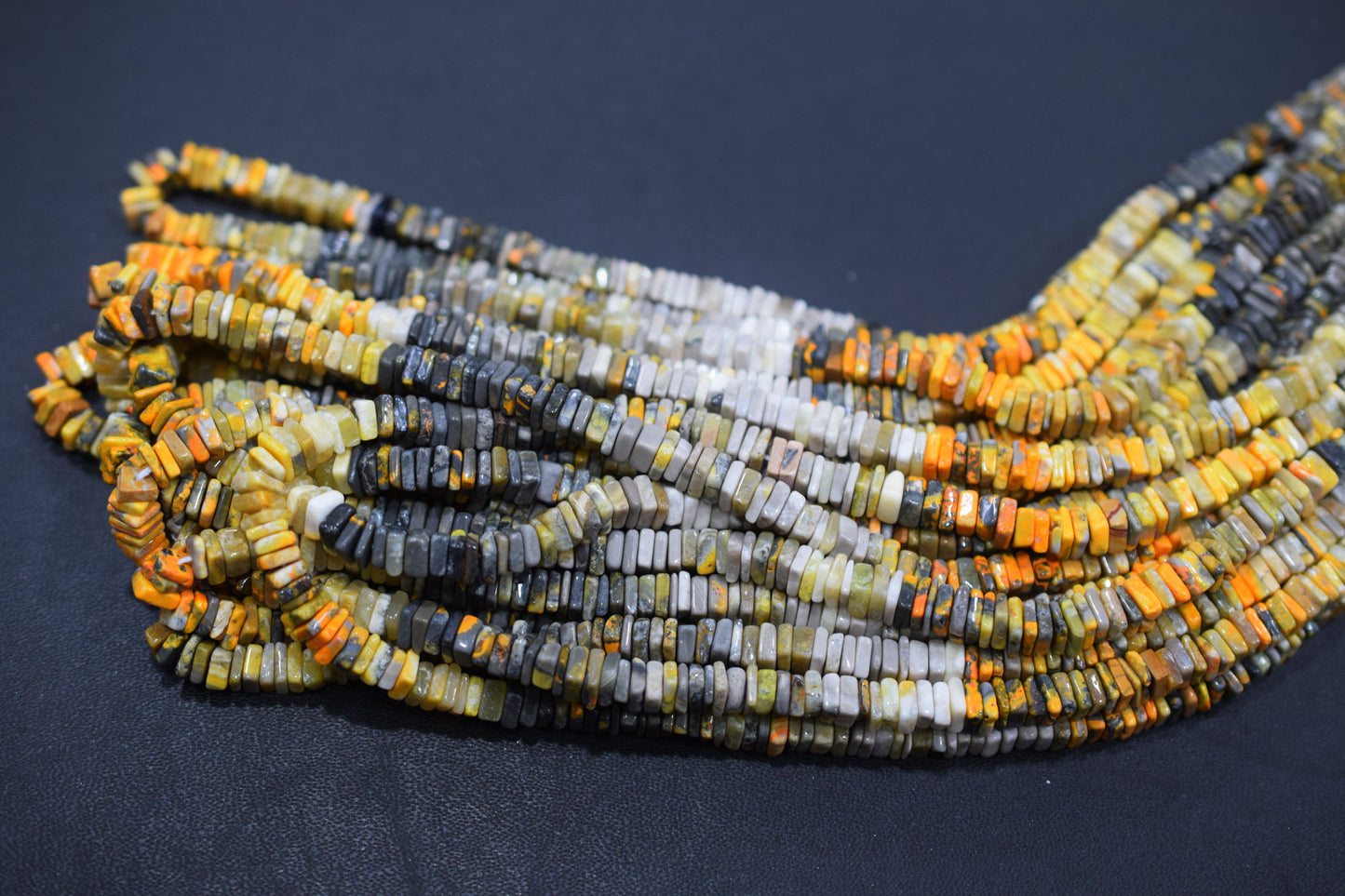 Yellow Shaded Jasper Smooth Heishi Square Shape Beads , Sold By Strand , 4.5x4.5 - 5.5x5.5 mm , 16" , 17950
