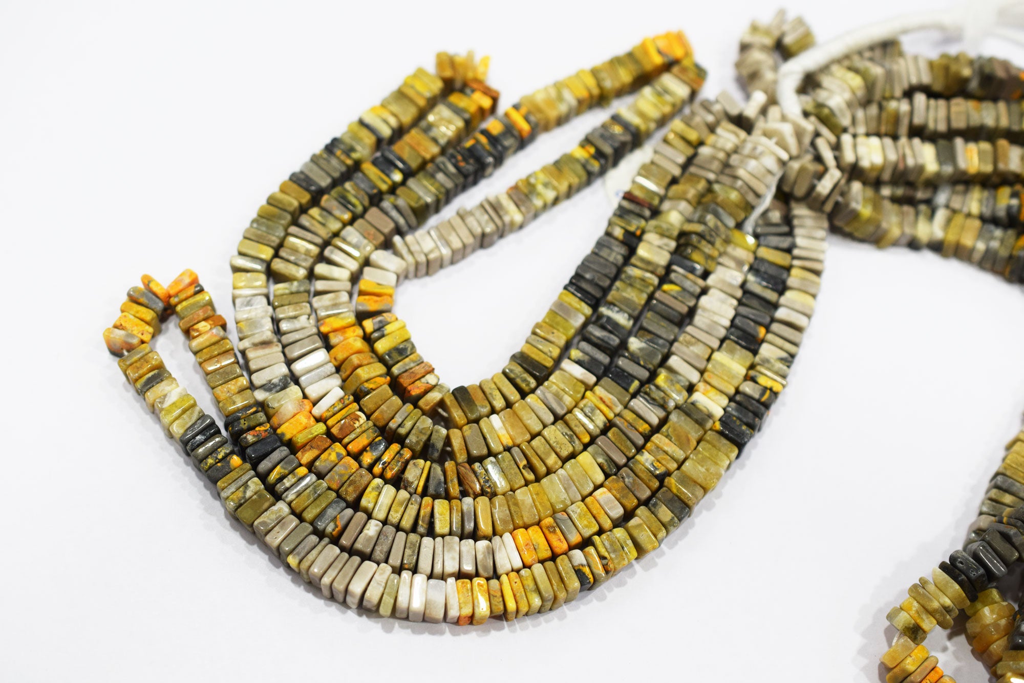 Yellow Shaded Jasper Smooth Heishi Square Shape Beads , Sold By Strand , 6x6 - 7x7 mm , 16" , 17951