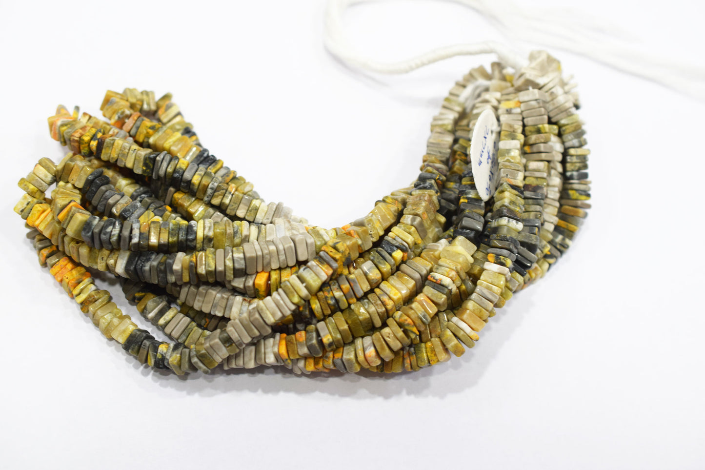 Yellow Shaded Jasper Smooth Heishi Square Shape Beads , Sold By Strand , 6x6 - 7x7 mm , 16" , 17951
