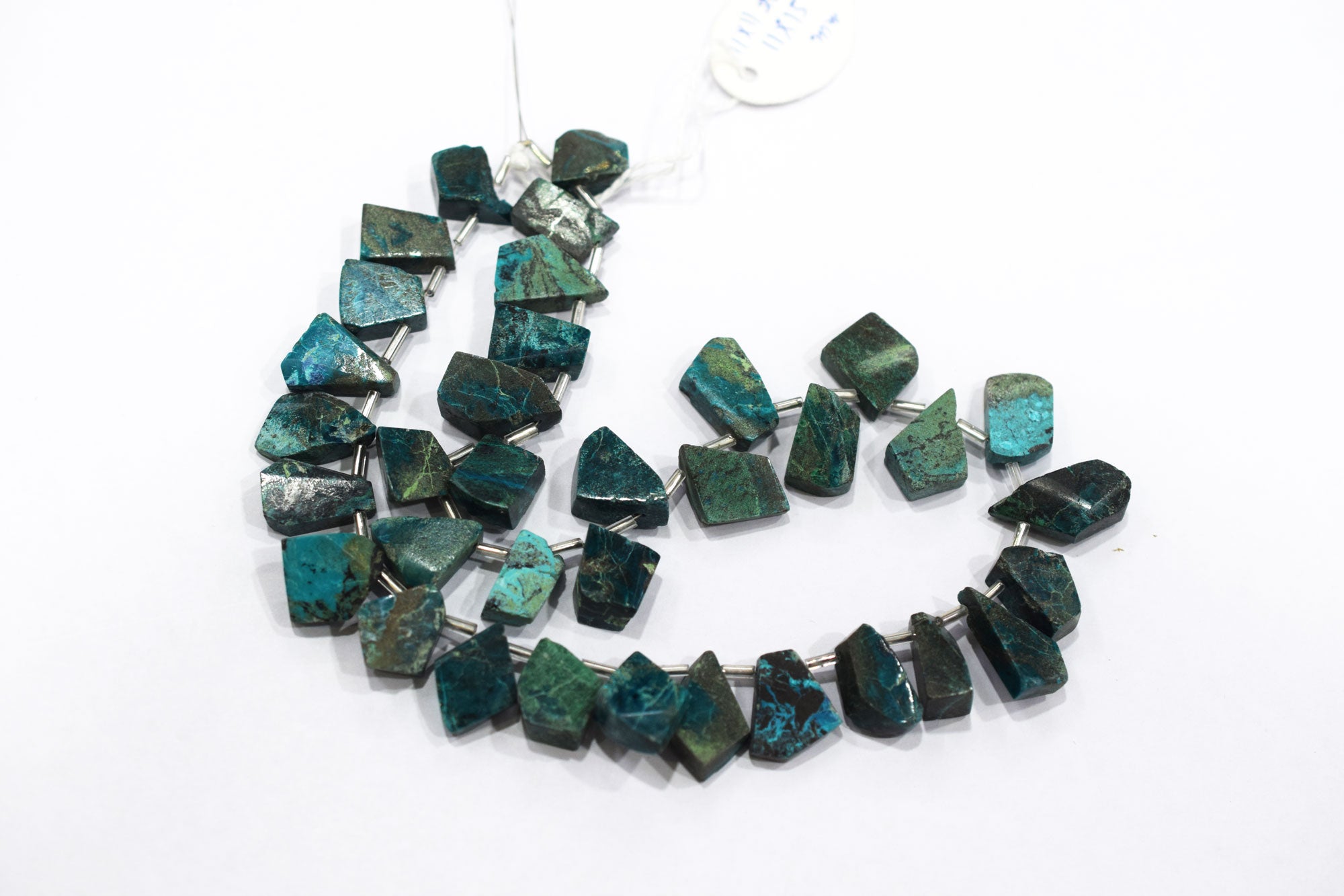 Chrysocolla Geometrical Cut Shape Nuggets Shape Briolettes , Sold By Strand , 11x11 - 11x15 mm , 13 Inches , 17953